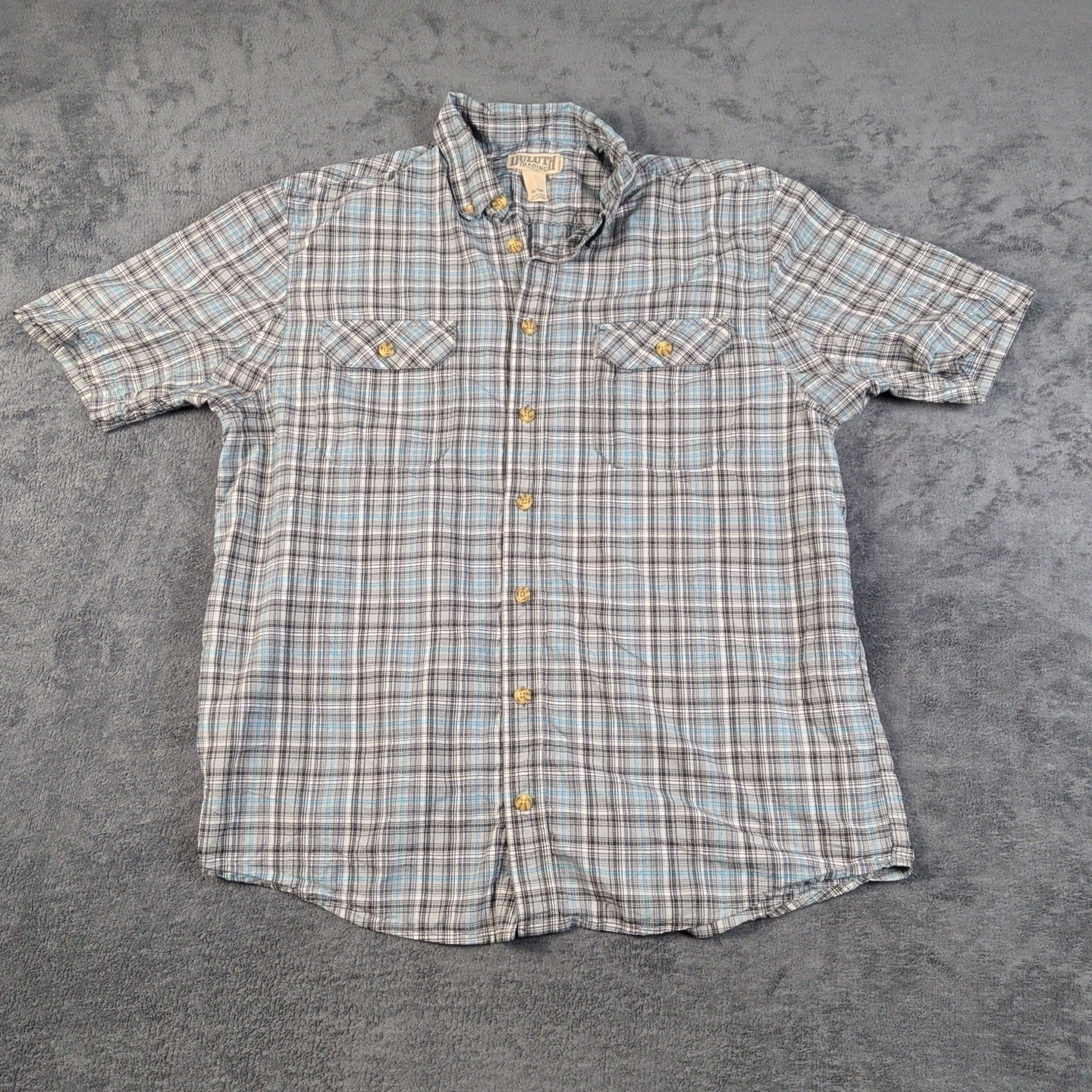 Duluth Trading Company Plaid Button Down Shirt Men\'s Size XLT Comfort Duluth Trading Company Plaid Button Down Shirt Men\'s Size XLT Comfort