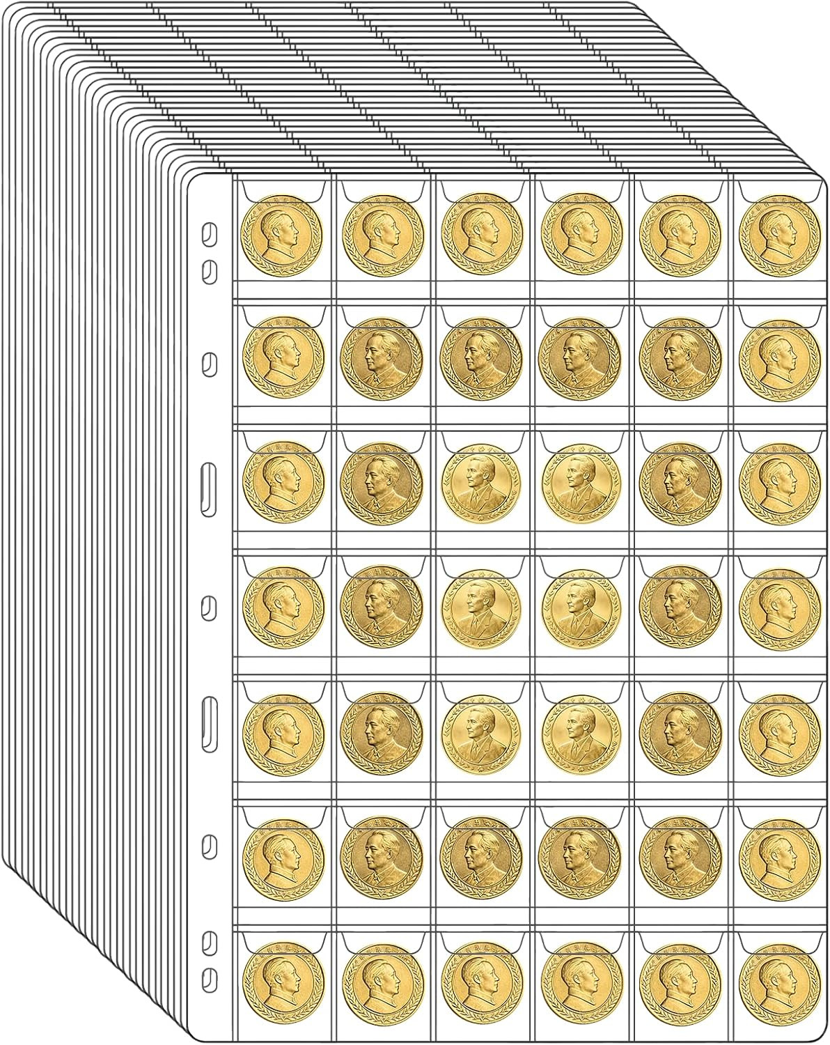 1260 Pockets Coin Collection Supplies Pages for Collectors, 30 Sheets Standard 9 1260 Pockets Coin Collection Supplies Pages for Collectors, 30 Sheets Standard 9