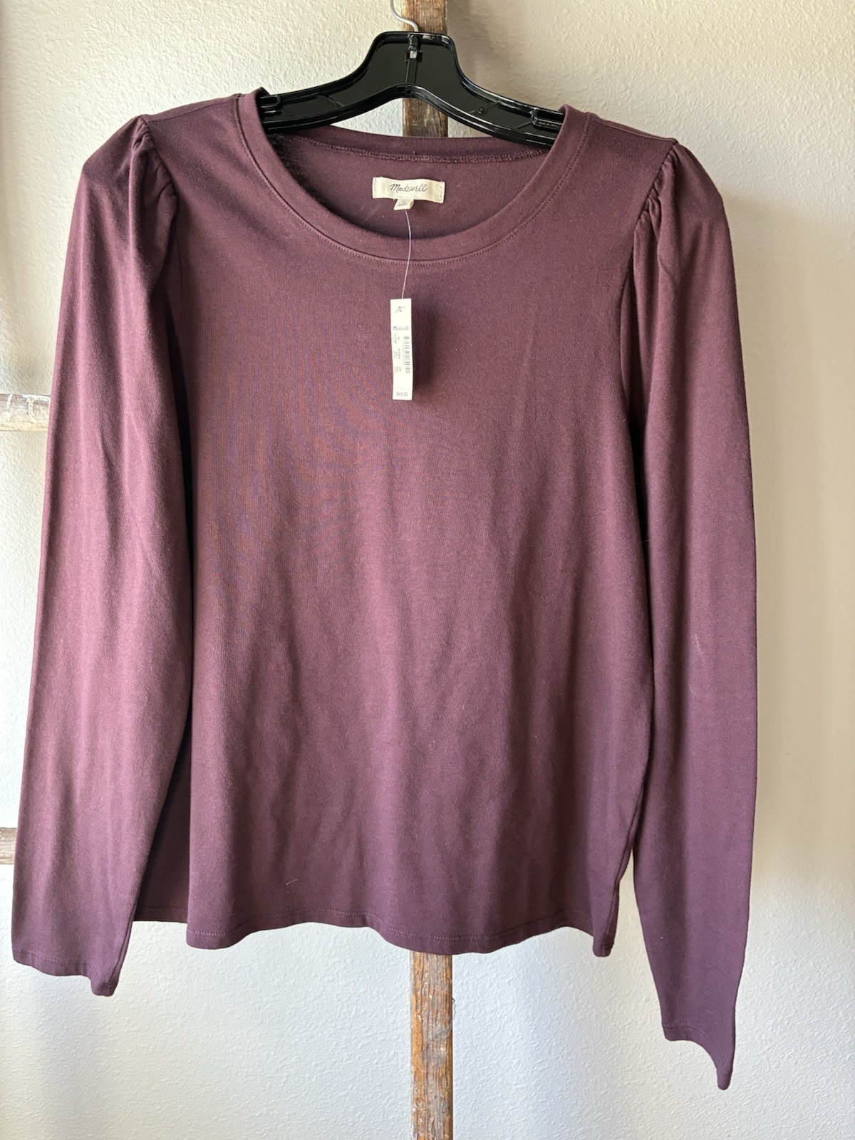Madewell Women M Crew Neck Puff Pleated Shoulder Top Mc217 NWT $49.50 New Madewell Women M Crew Neck Puff Pleated Shoulder Top Mc217 NWT $49.50 New