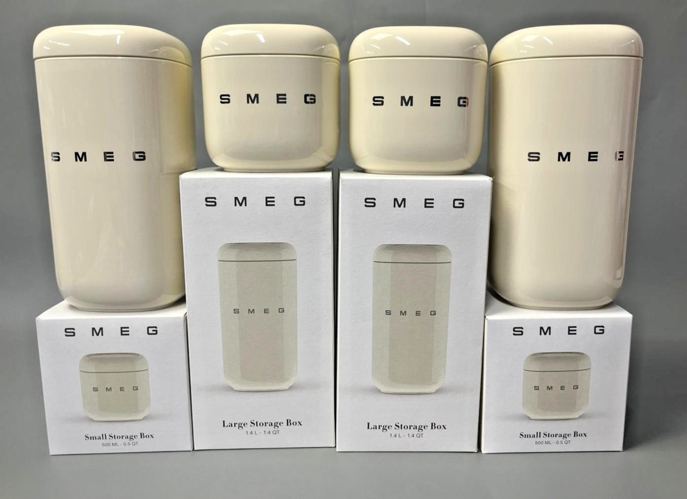 SMEG Food Storage Containers 4x 2026 New Collection Retro Design 1.4L 0.5L