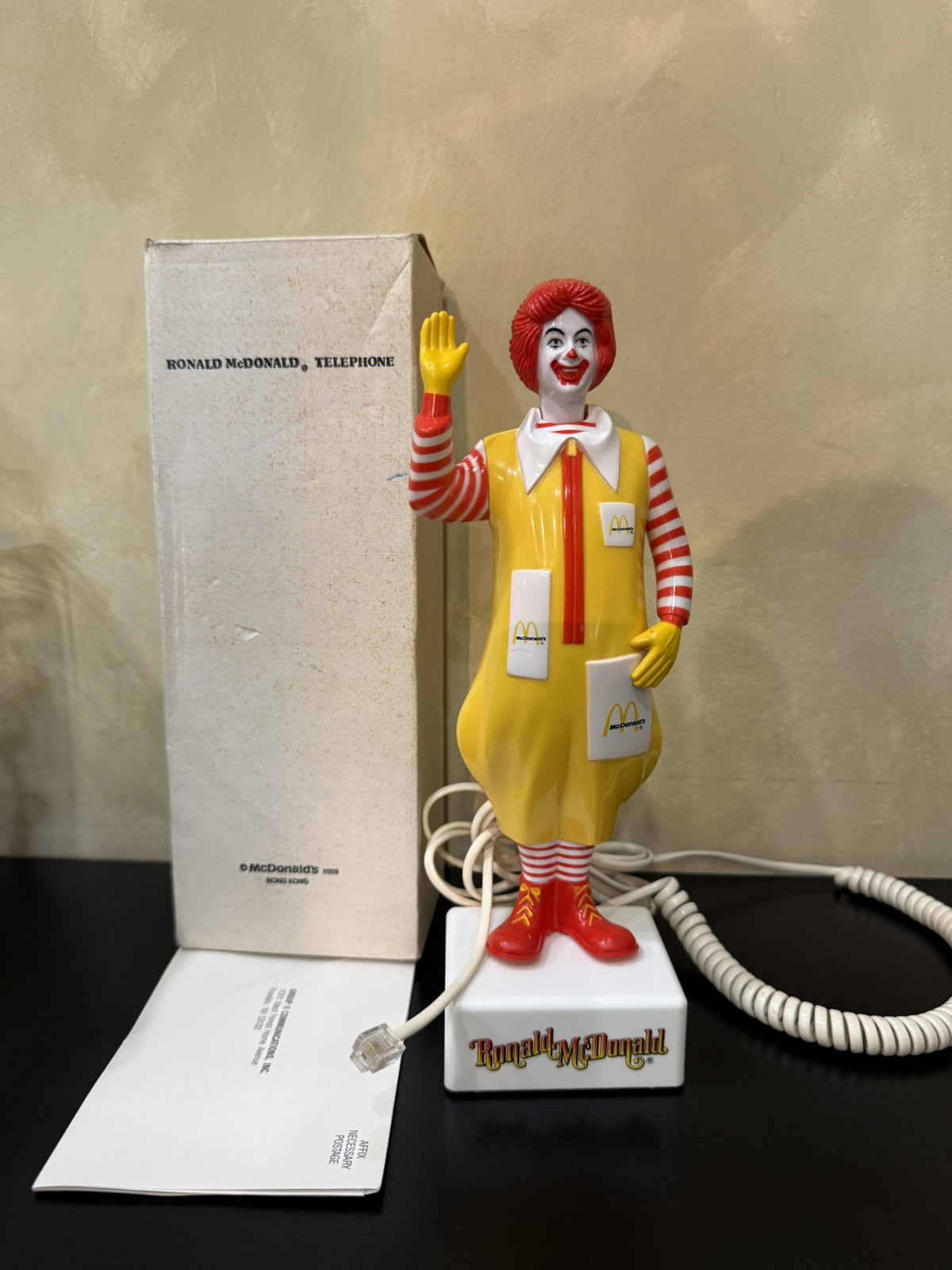 Vintage 1985 Ronald McDonald Telephone BNIB W/Paperwork Working Condition Vintage 1985 Ronald McDonald Telephone BNIB W/Paperwork Working Condition