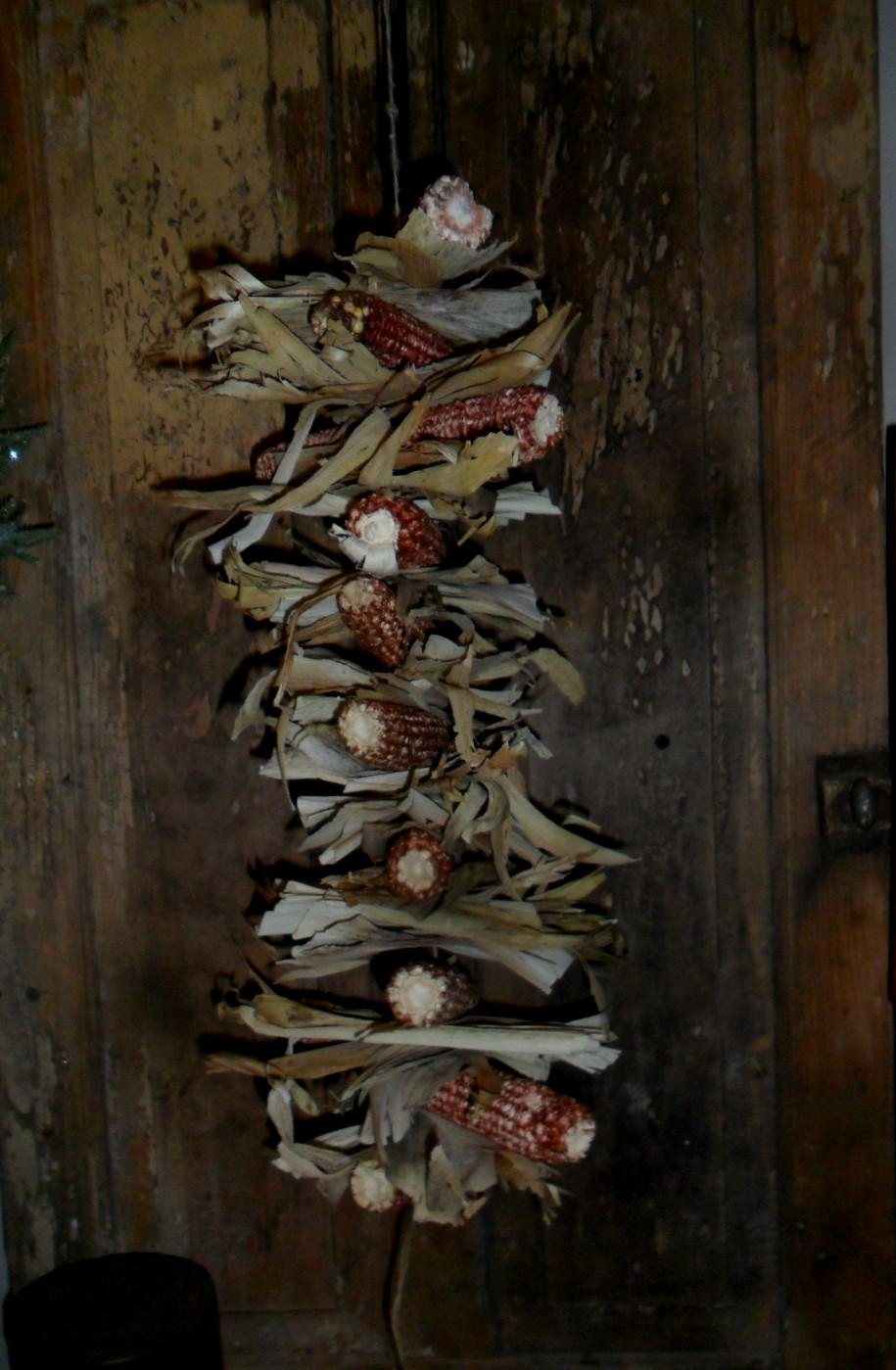 Primitive Garland - Red Dried Corn Cobs & Husks - 28\