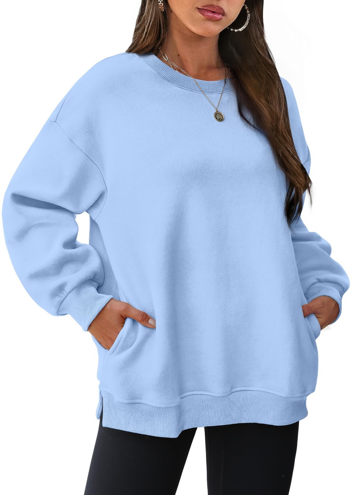 WIHOLL Oversized Sweatshirt for Women Crewneck Fleece Pullover Fall Outfits