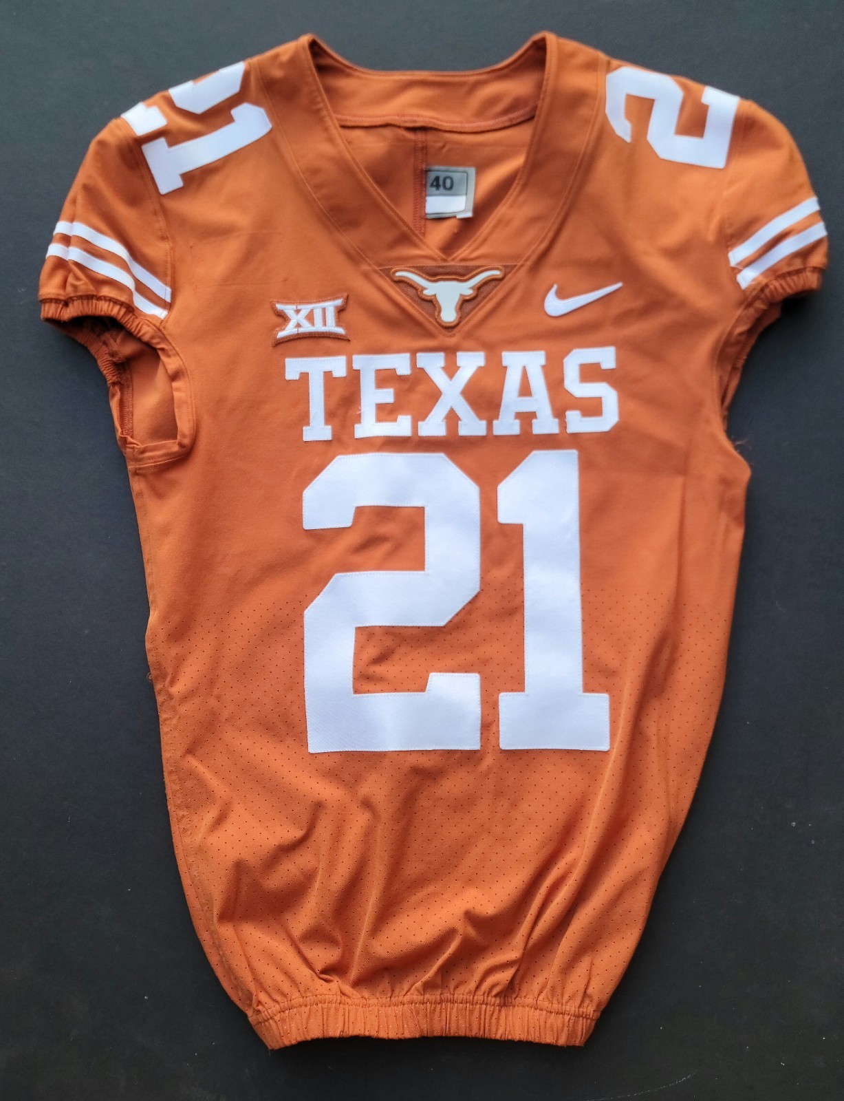 Nike Texas Longhorns Authentic Game Used Jersey Football Sz 40 M Orange #21 Nike Texas Longhorns Authentic Game Used Jersey Football Sz 40 M Orange #21