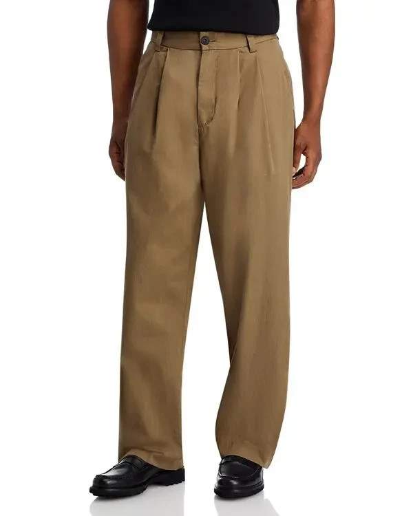 AGOLDE Pants Mens Size 34 Tan Pleated SLATER Relaxed Fit Wide Leg Trouser $278 AGOLDE Pants Mens Size 34 Tan Pleated SLATER Relaxed Fit Wide Leg Trouser $278