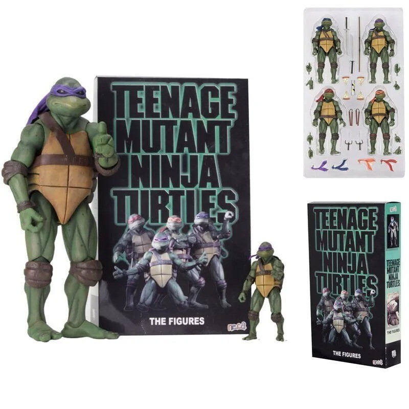 NECA TMNT Teenage Mutant Ninja Turtles SDCC 2018 1990 Movie 4 Pack Rare Edition