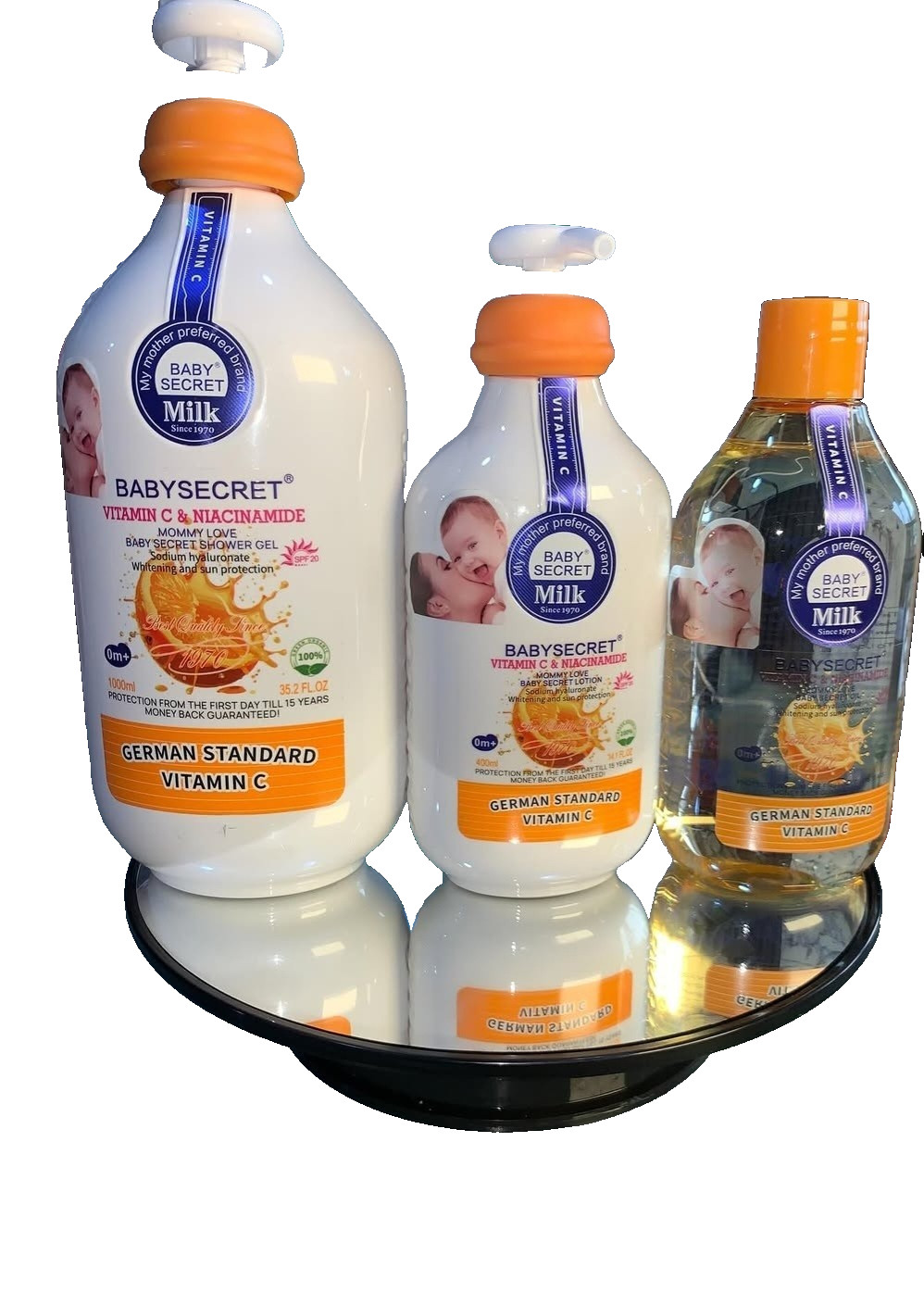 Baby Secret Vitamin C & Niacinamide Lotion,Shower Gel 1000 +Oil 120ml - 3pcs Set