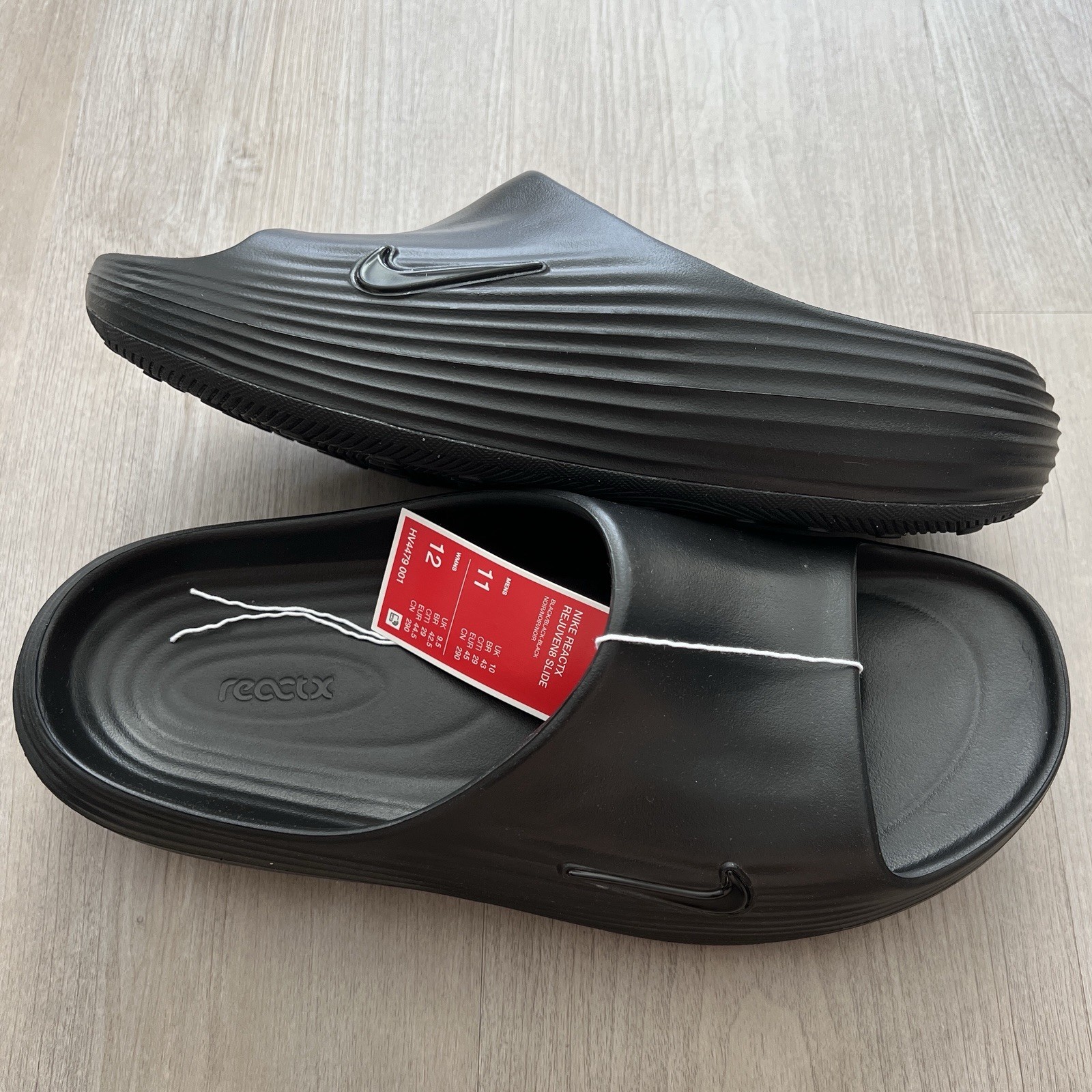 Nike ReactX Rejuven8 Slide Triple Black HV4479-001 Size 11 Men