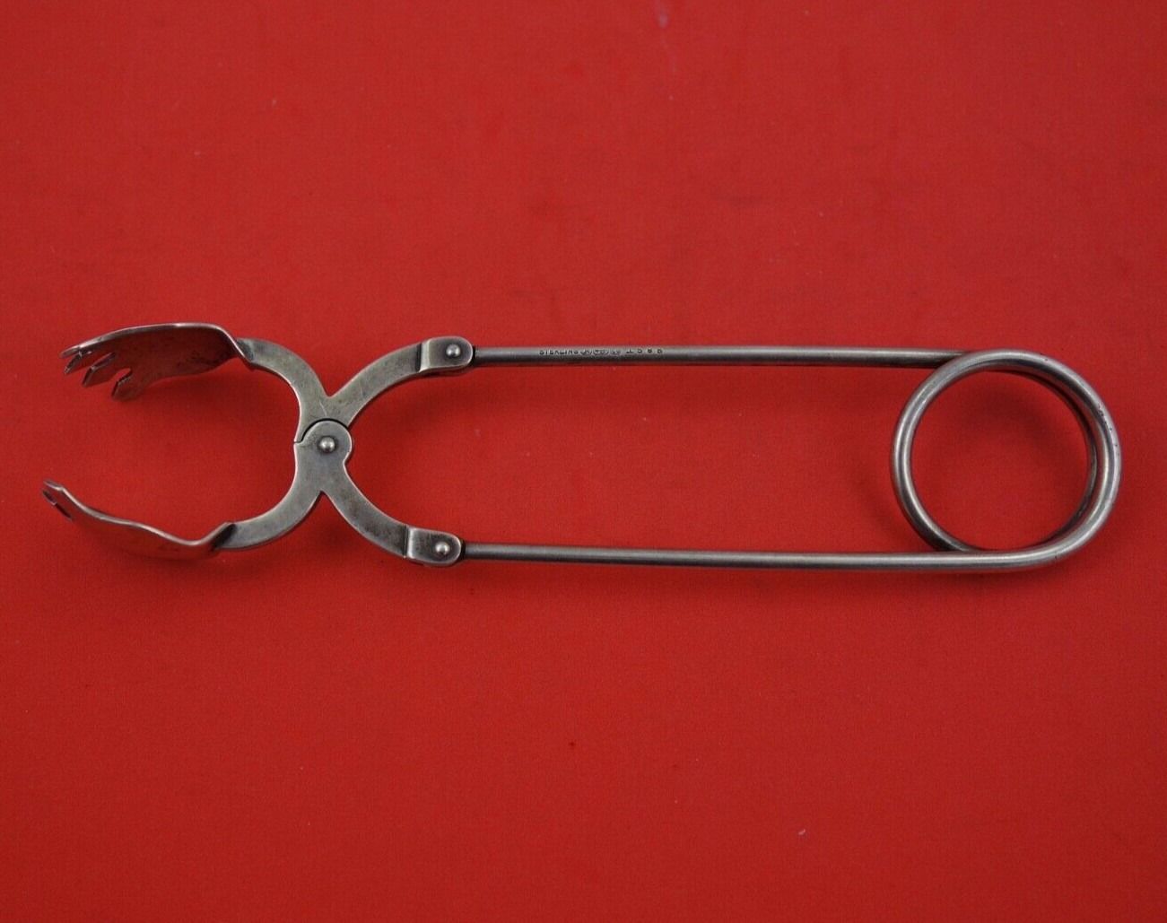 Pattern Unknown by Blackinton Sterling Silver Ice Tong #1585 mechanical 6 1/2\