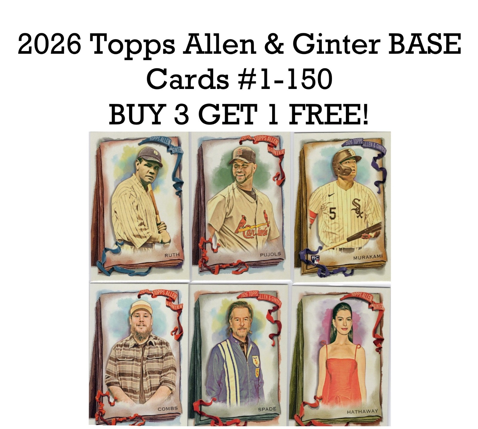 2026 Topps Allen & Ginter BASE Cards #1-150 You Pick (BUY 3 GET 1 FREE)