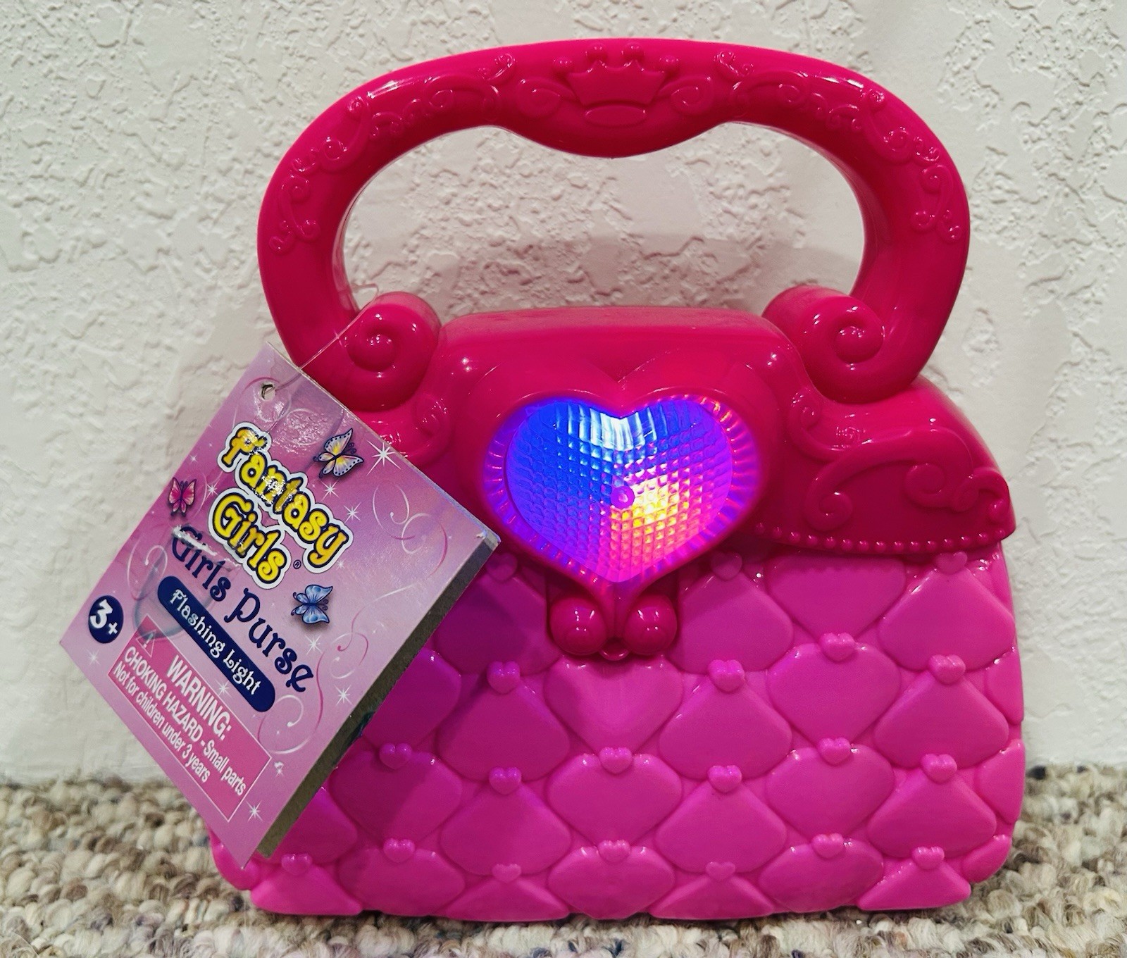 Fantasy Girls Light Up Purse Pink Flashing Heart Handbag Kids Toy 430001750251