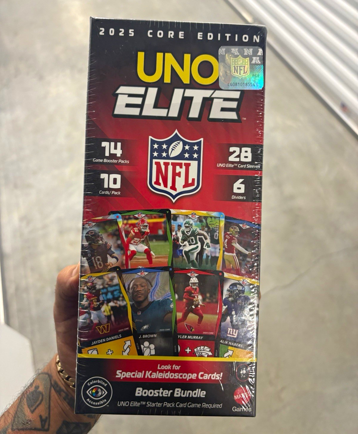2025 Mattel Games UNO Elite NFL Booster Box Bundle 14/10/28/6 Packs COLLECTORS