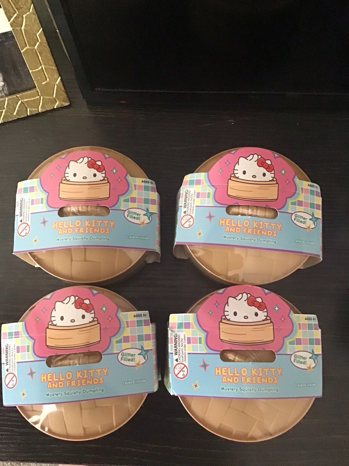 RARE Viral Mystery Dumplings Hello Kitty Glitter Filled Lot Of 4 RARE Viral Mystery Dumplings Hello Kitty Glitter Filled Lot Of 4