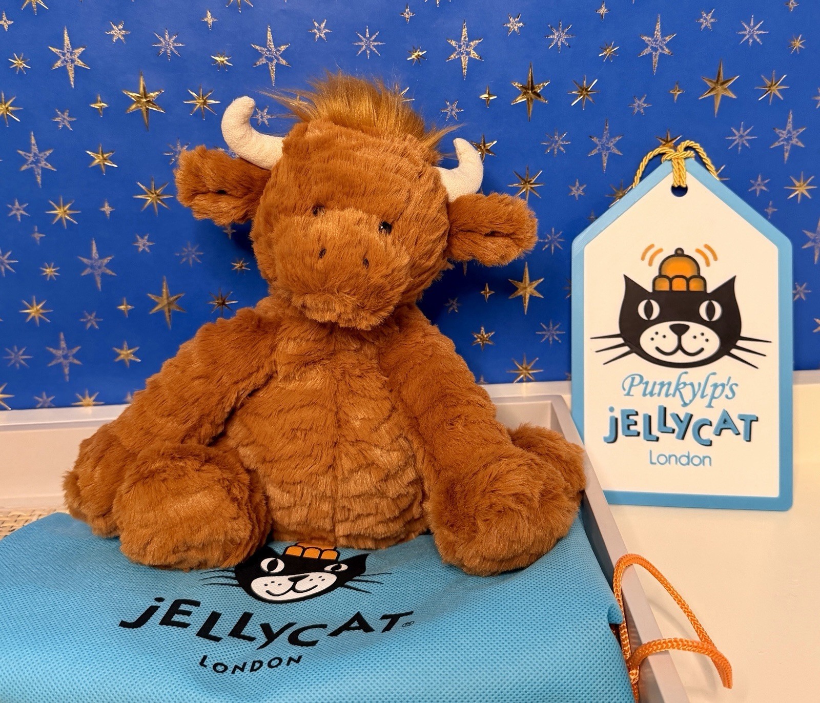 Authentic Jellycat️ Fuddlewuddle Highland Cow + Dustbag Custom Tag Protector Authentic Jellycat️ Fuddlewuddle Highland Cow + Dustbag Custom Tag Protector