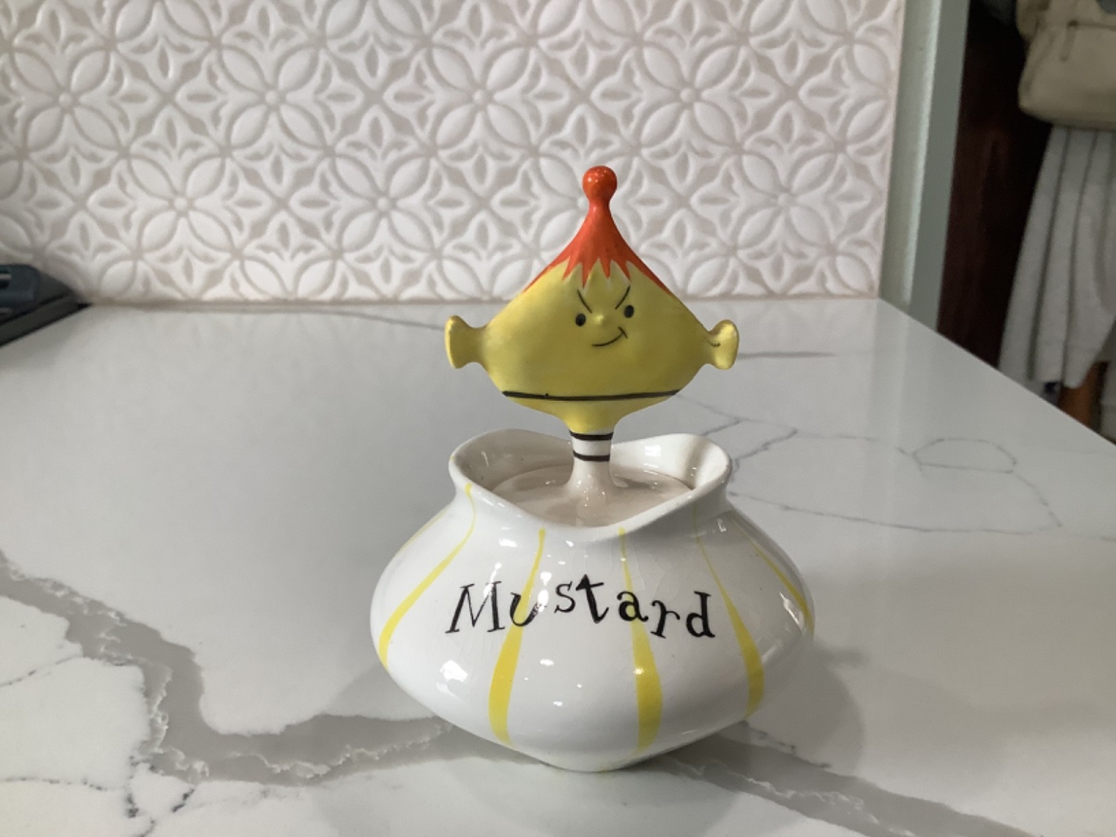 VTG 1958 Holt Howard Pixieware Mustard Condiment Jar & Spoon Kitchenware Japan VTG 1958 Holt Howard Pixieware Mustard Condiment Jar & Spoon Kitchenware Japan
