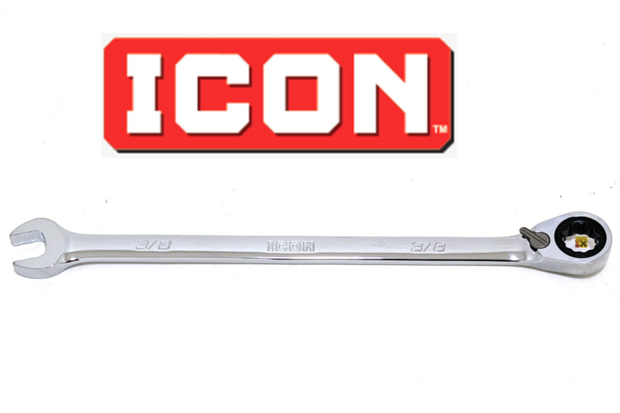 NEW ICON ANTI-SLIP REVERSIBLE RATCHETING WRENCH 12pt WRAS-7 SAE INCH PICK SIZE