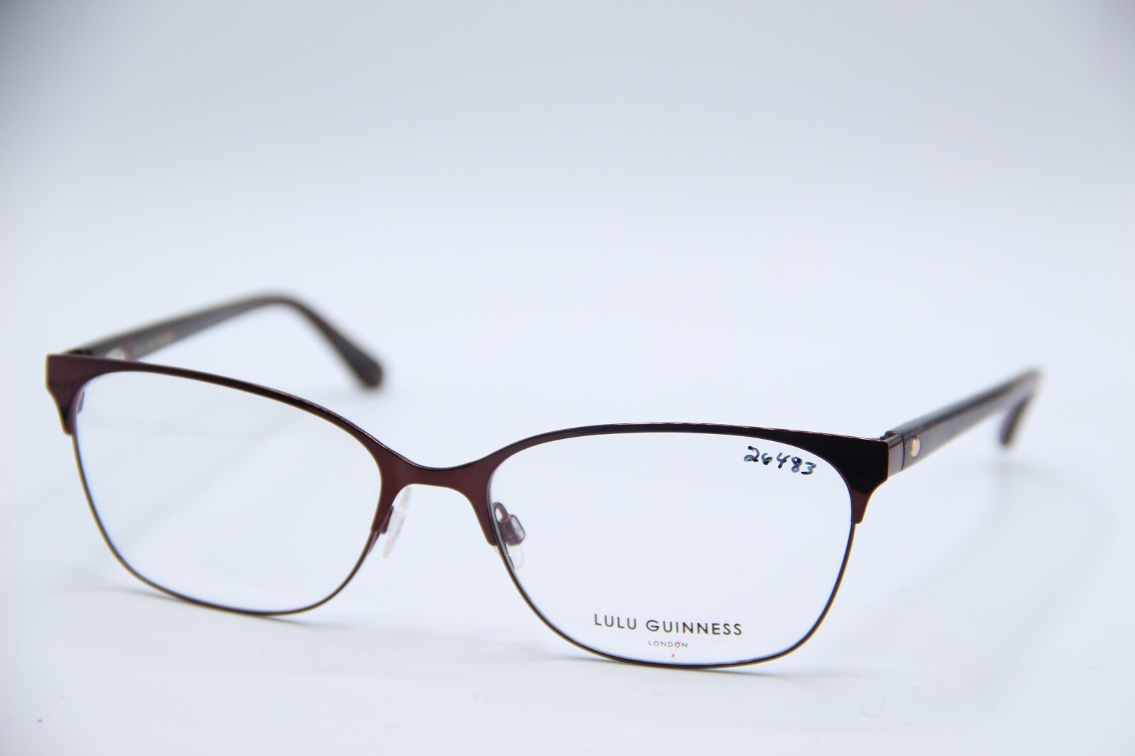 NEW LULU GUINNESS L212 BURGUNDY B:39 AUTHENTIC DESIGNER FRAMES EYEGLASSES 57-17