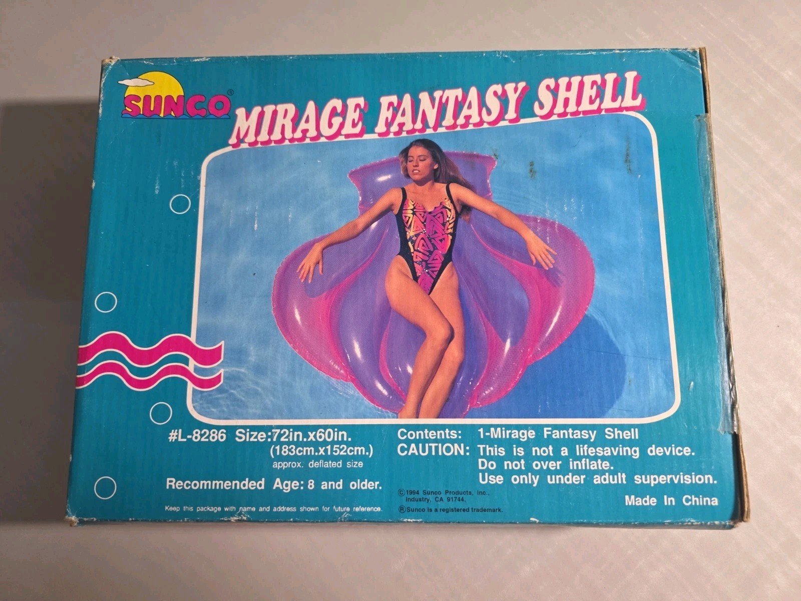 Vintage Sunco Mirage Fantasy Shell Pool Float Inflatable New Open Box 72” X 60” Vintage Sunco Mirage Fantasy Shell Pool Float Inflatable New Open Box 72” X 60”