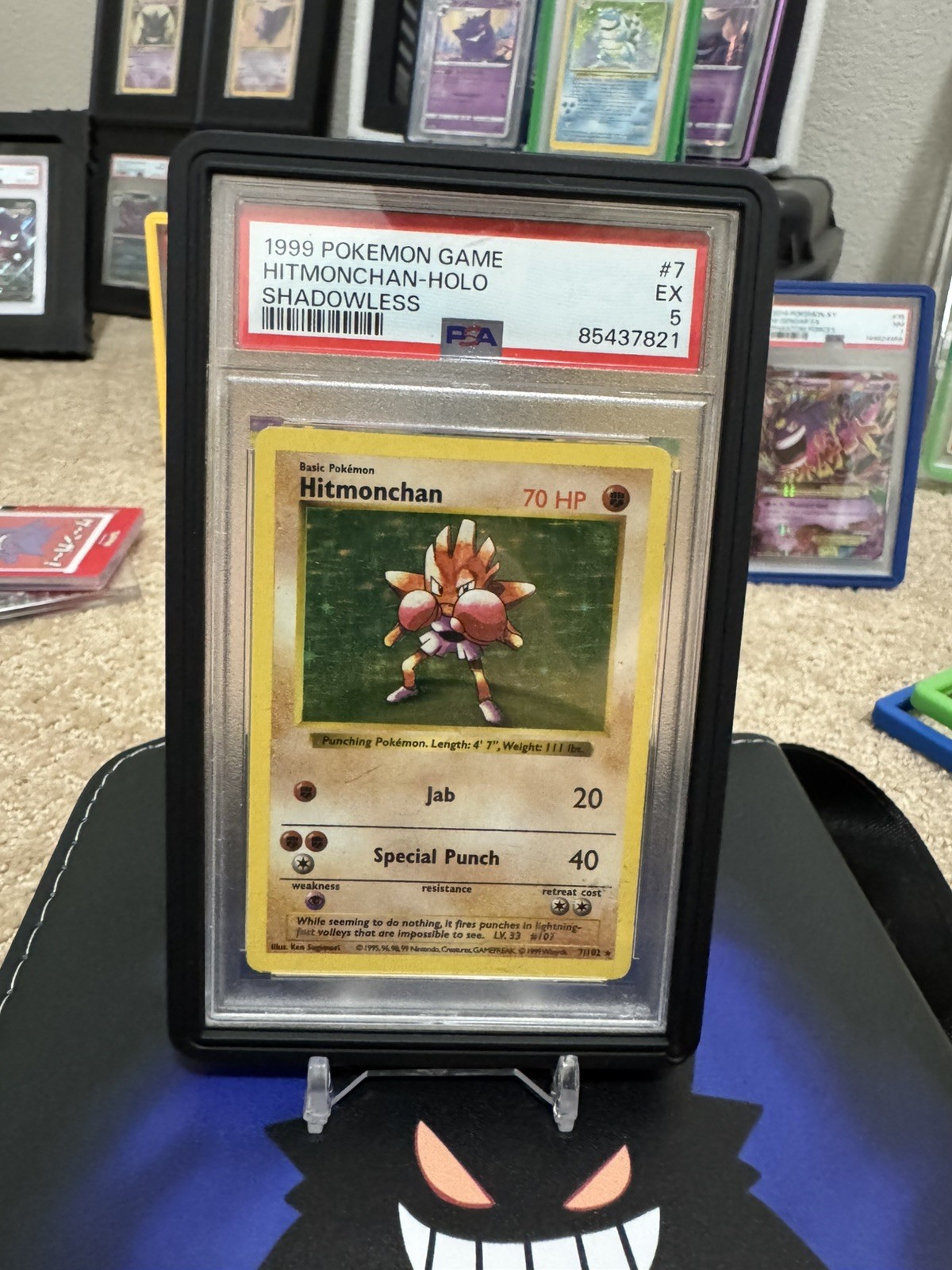 1999 Pokemon Base Set Shadowless Hitmonchan Holo 7/102 PSA 5 EX 1999 Pokemon Base Set Shadowless Hitmonchan Holo 7/102 PSA 5 EX
