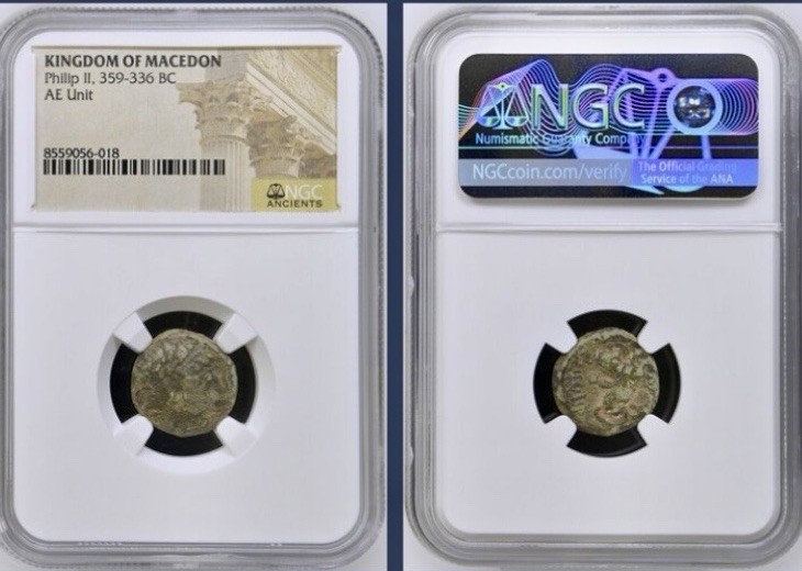 359BC-336BC Greek Ancient Kingdom of Macedon NGC Genuine Coin Philip II Apollo