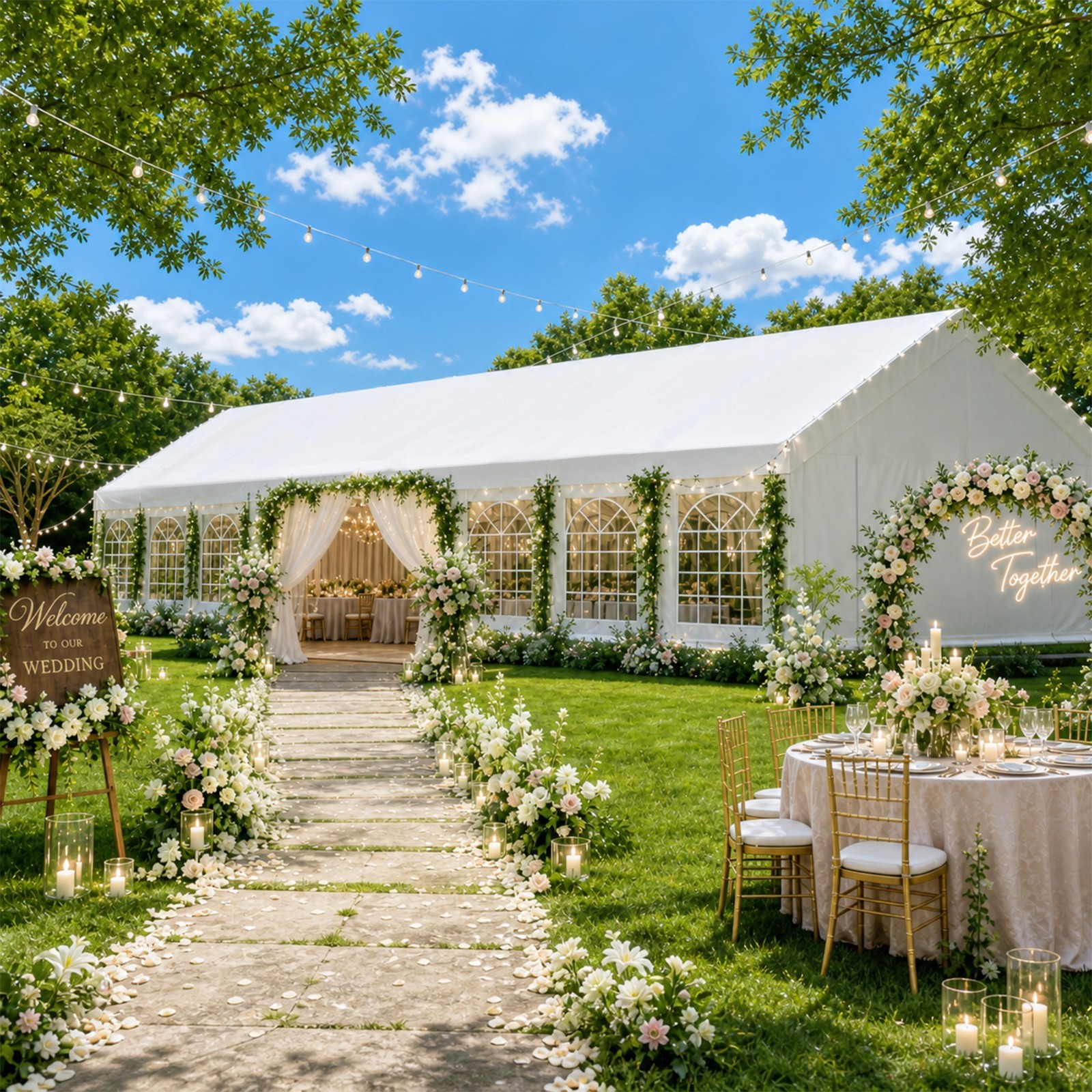 20x60 Ft Heavy duty Party Tent Wedding Even Canopy Removable Sidewall Waterproof