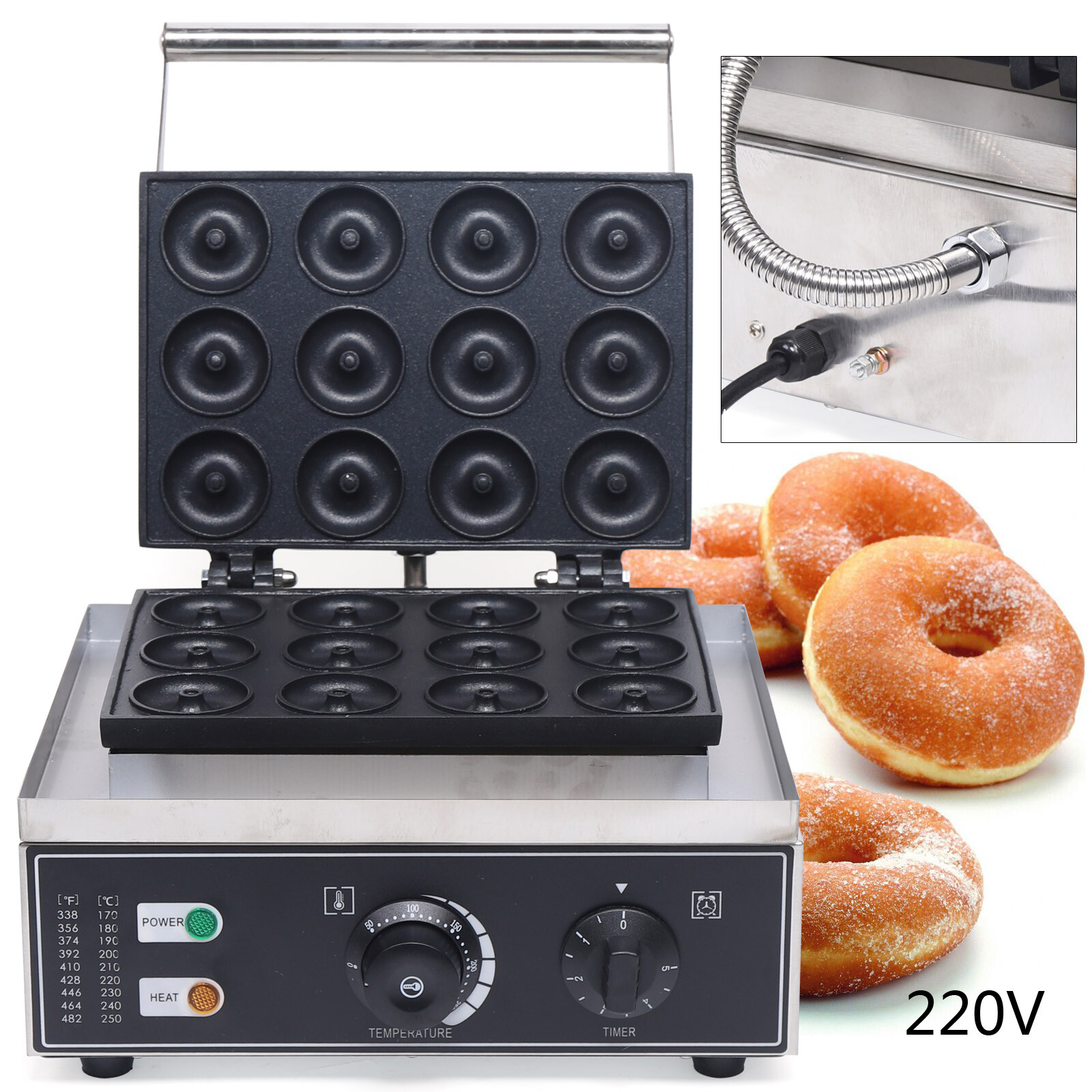 Commercial Donut Maker Machine Electric Nonstick Doughnut Making Machine 12-Hole
