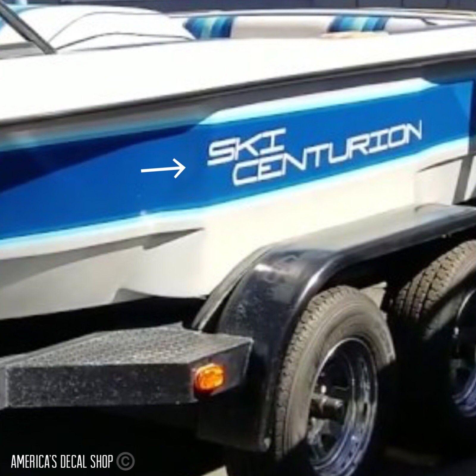 Ski Centurion Bold Boat Yacht Decals 2PC Set  New 42” OEM Universal Restoration