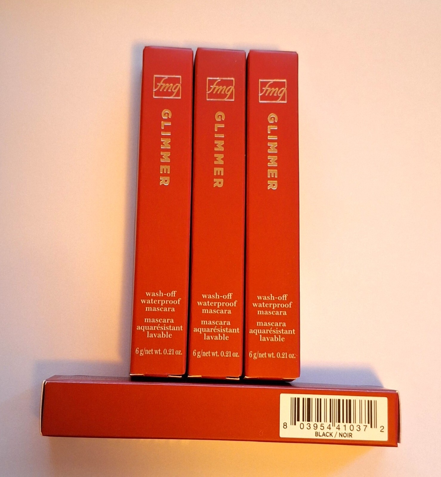 (4) Avon fmg Glimmer Wash-Off Waterproof Mascaras, Black, new in boxes.