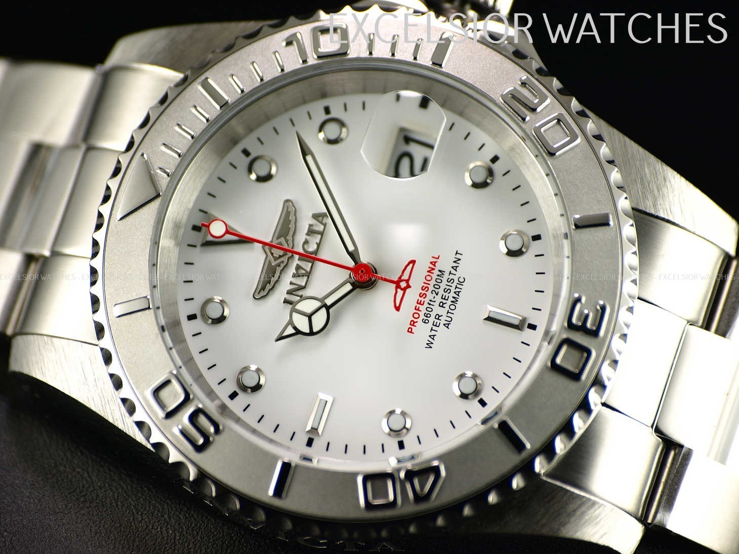 Rare New Invicta 42mm Men's 200m Pro Diver NH35A Automatic White Dial SS Watch