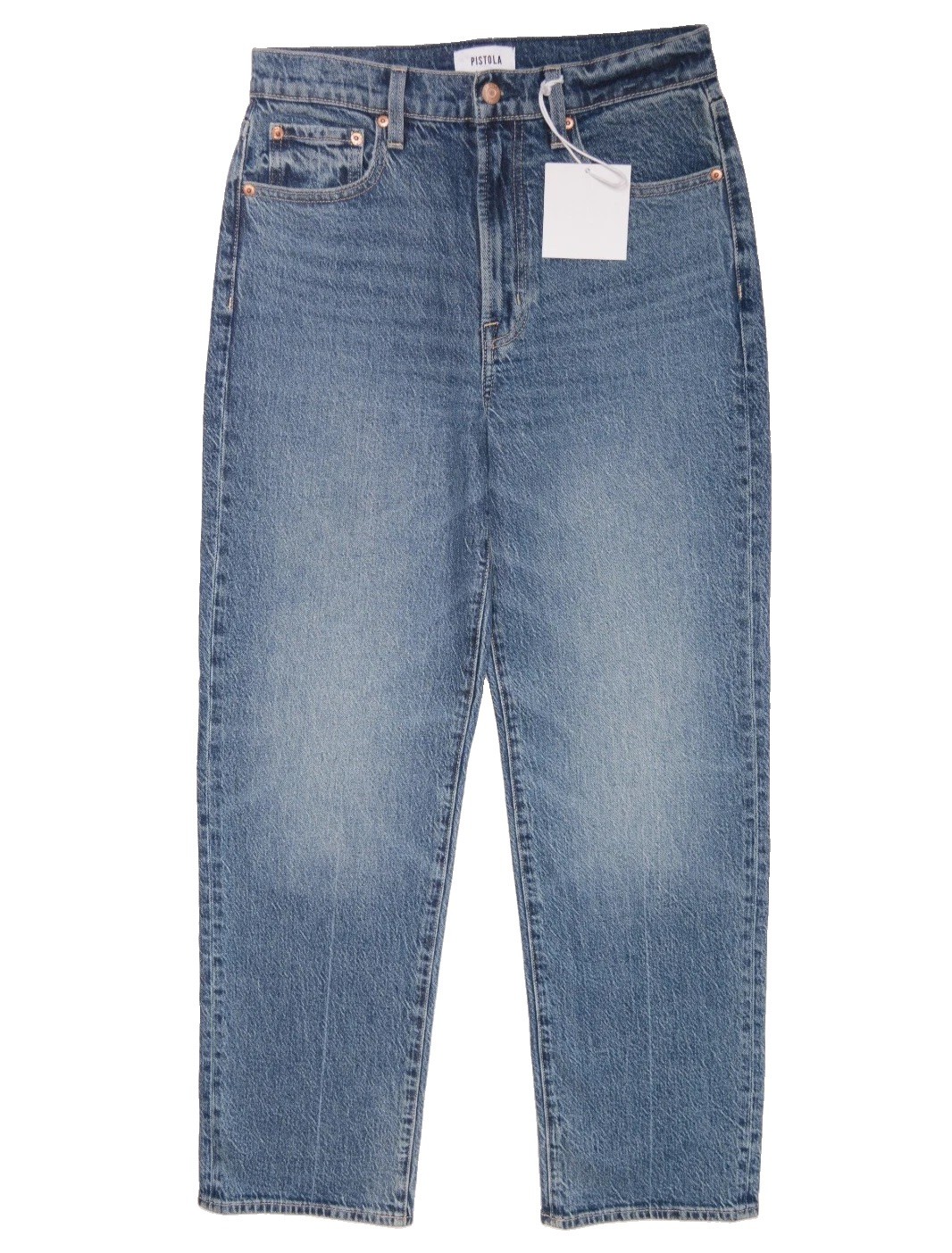 Pistola Jeans Womens 28 Cassie Straight High Rise Premium Blue Wash $188 NWT