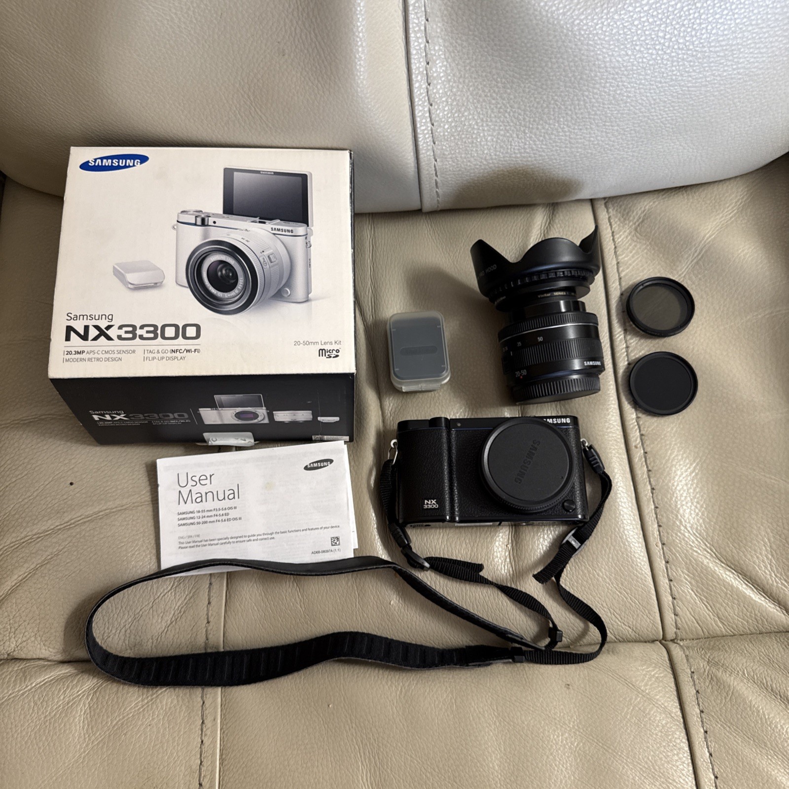 Samsung NX3000 20.3MP Digital Camera , 20-50mm Lens -Nice - 64GB SD - USA Seller