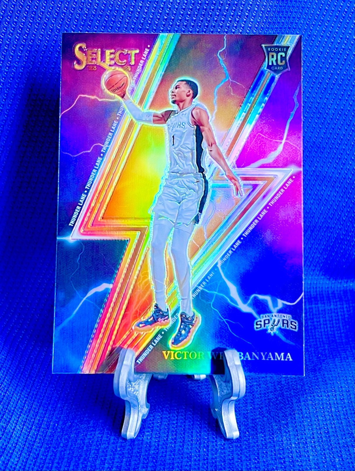 VICTOR WEMBANYAMA 2023-24 Panini Select Thunder Lane Silver Prizm #5 RC SPURS VICTOR WEMBANYAMA 2023-24 Panini Select Thunder Lane Silver Prizm #5 RC SPURS