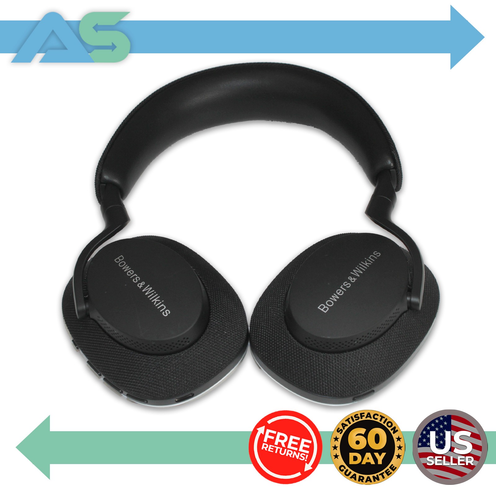 Bowers & Wilkins Px7 S2 Wireless Over-Ear Headphones Noise Cancellation | Black