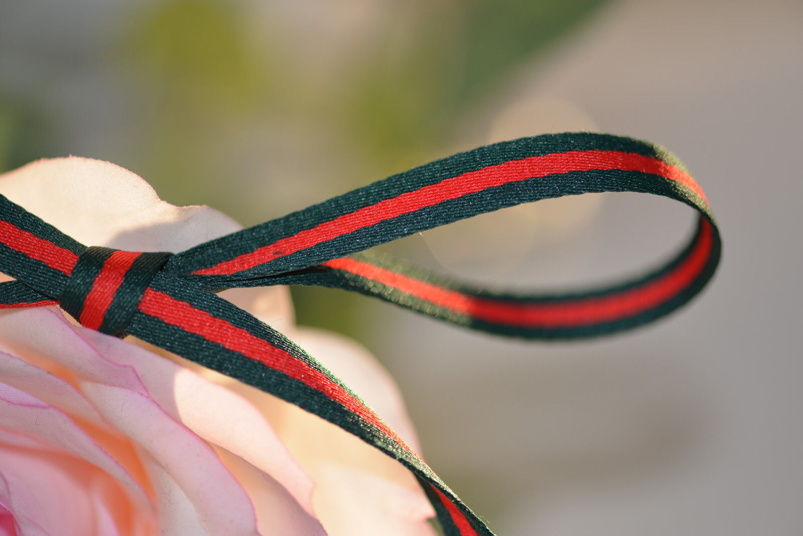 2 yards Gucci inspired green and red striped woven ribbon DIY - Premium Quality