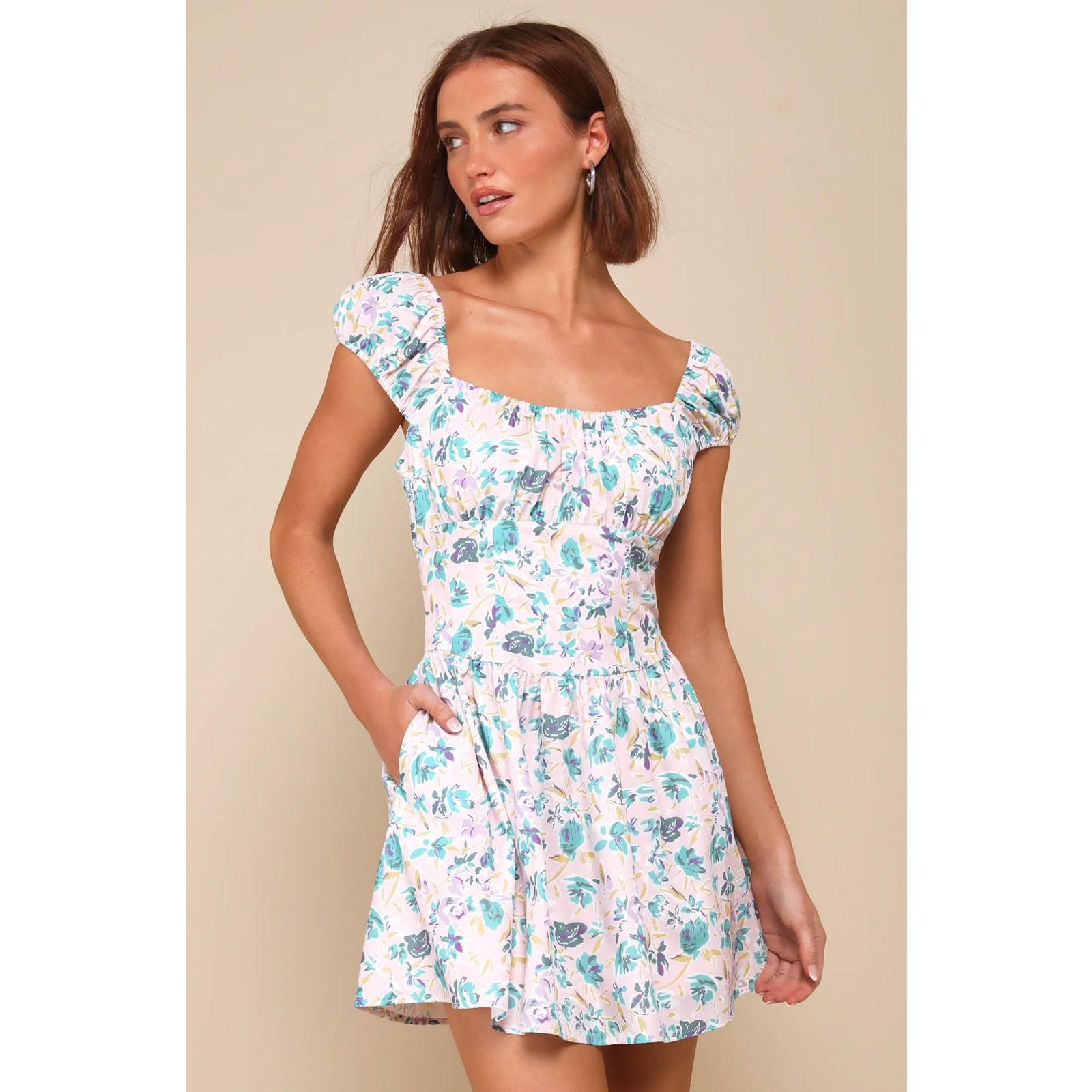 NWT Lulus Instinctive Cutie Floral Bustier Mini Dress Cottagecore Coquette L