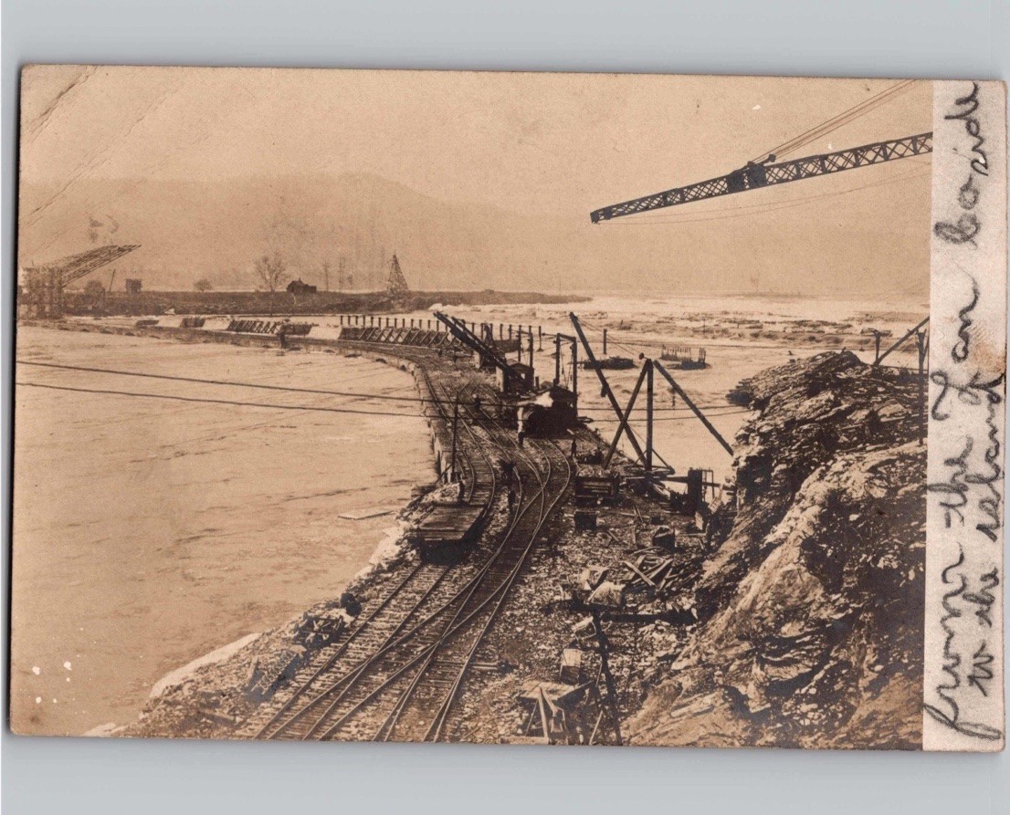 c1908 Dam Construction Holtwood McCall's Ferry Pennsylvania PA Photo Postcard c1908 Dam Construction Holtwood McCall's Ferry Pennsylvania PA Photo Postcard