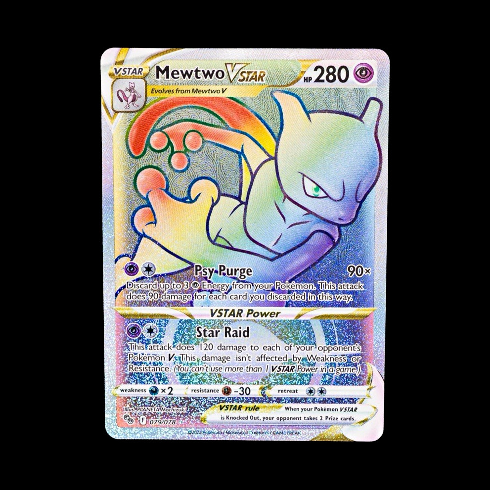 Mewtwo VSTAR Secret Rare Holo 079/078 Pokemon GO 280 HP English 2022