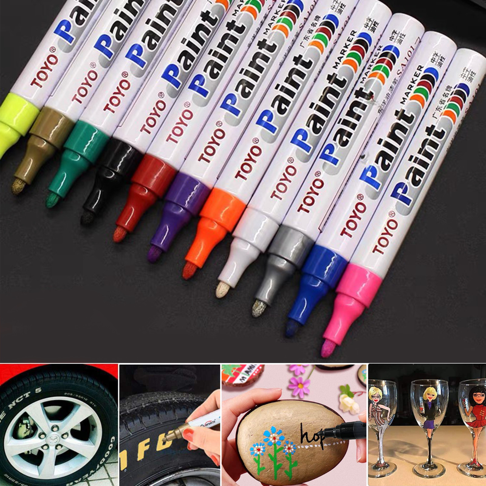 11 Pcs TOYO Oil Based Paint Pen, Waterproof Marker Car Tire Pen 11 Pcs TOYO Oil Based Paint Pen, Waterproof Marker Car Tire Pen