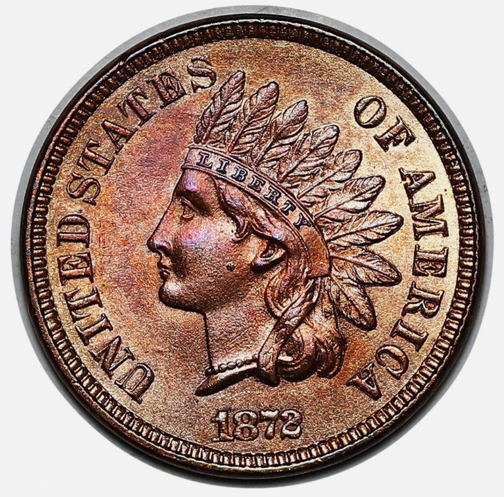 1872 Indian Head Cent Penny *Key Date*, Solid Gem BU++ RB 1872 Indian Head Cent Penny *Key Date*, Solid Gem BU++ RB