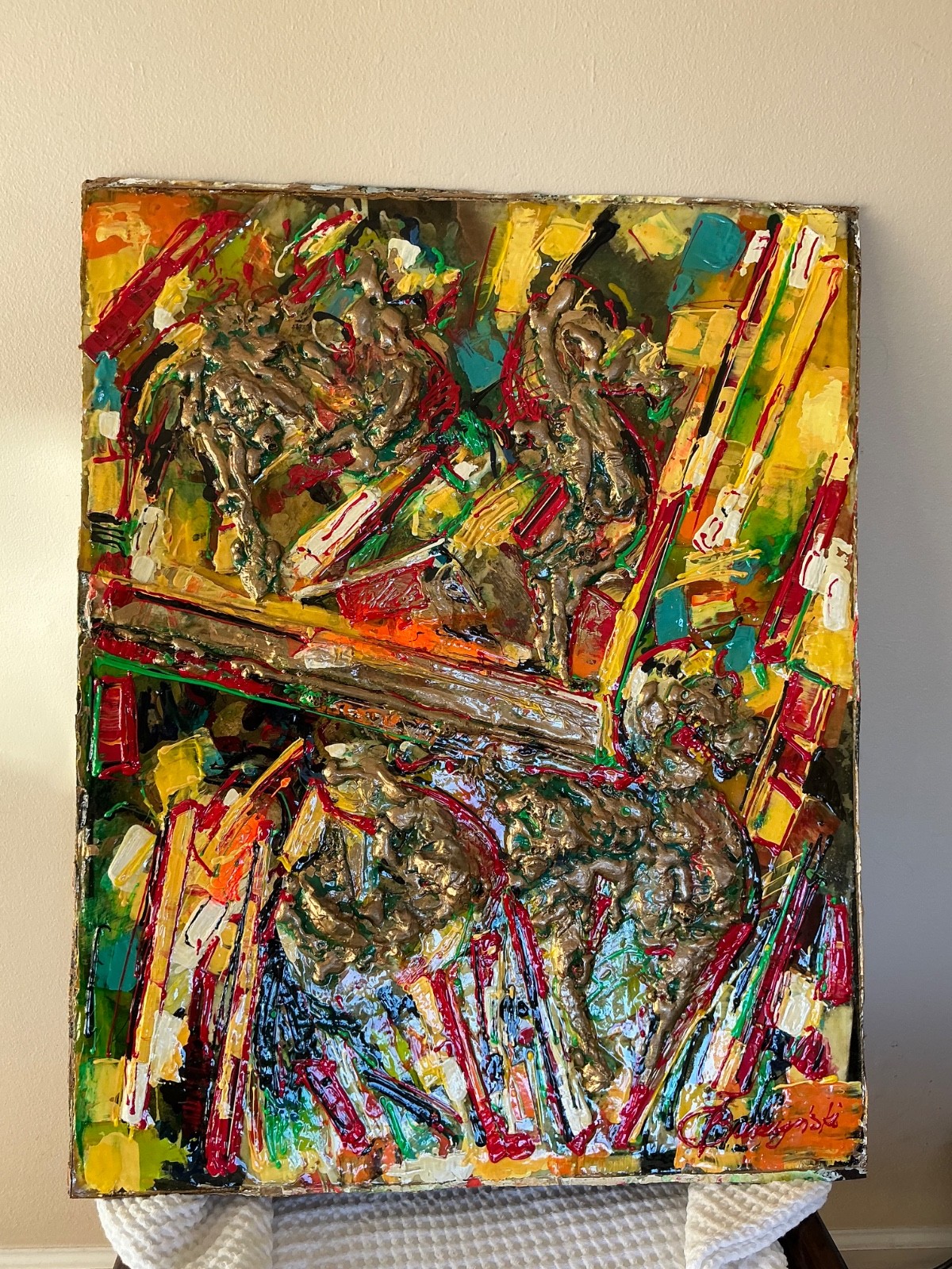 ABSTRACT EXPRESSIONISM ORIGINAL ACRYLIC ARTWORK HORSES 24”x 30.5” SIGNED ABSTRACT EXPRESSIONISM ORIGINAL ACRYLIC ARTWORK HORSES 24”x 30.5” SIGNED