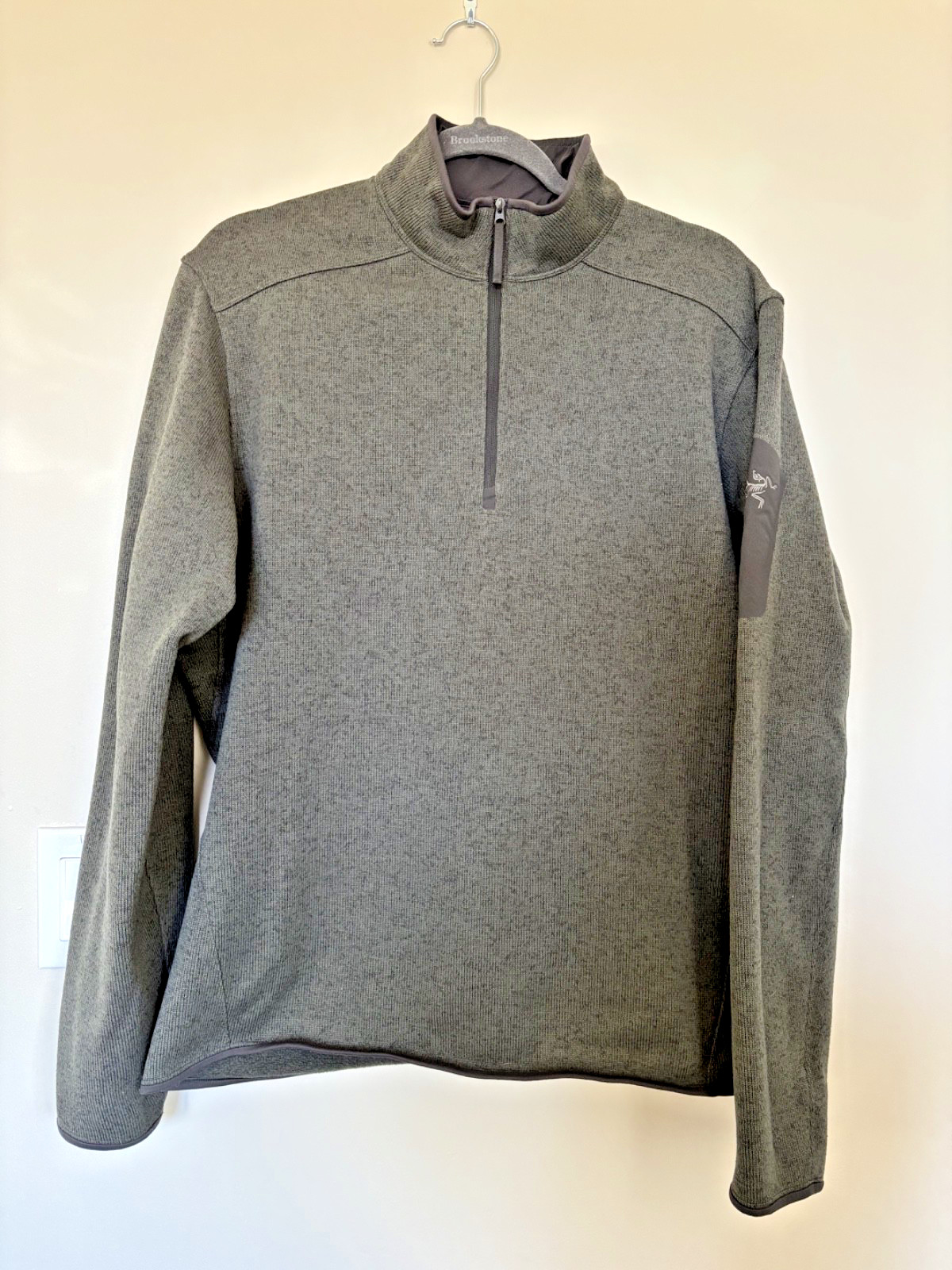 mens arc\'teryx 1/4 zip fleece jacket large green excellent mens arc\'teryx 1/4 zip fleece jacket large green excellent