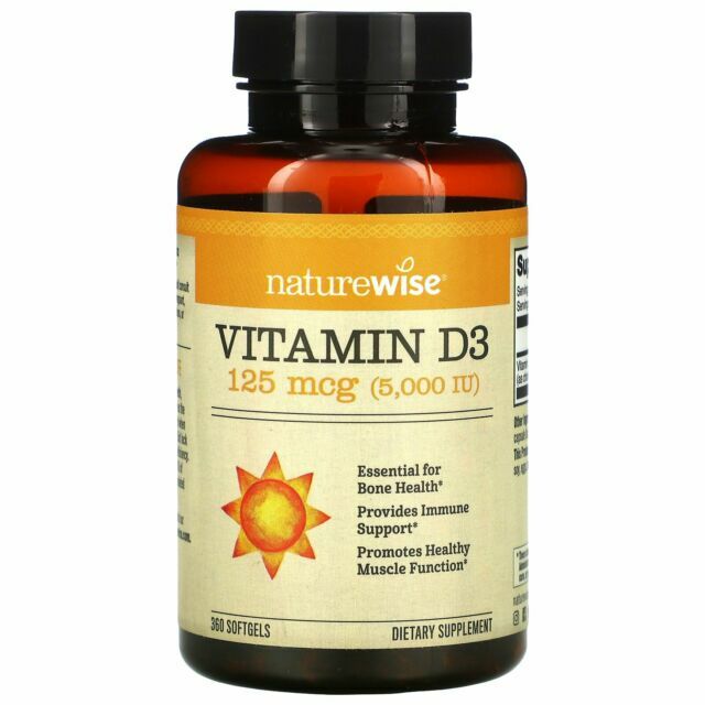 Naturewise Vitamin D3 5000 IU Softgels - 360 Count Naturewise Vitamin D3 5000 IU Softgels - 360 Count