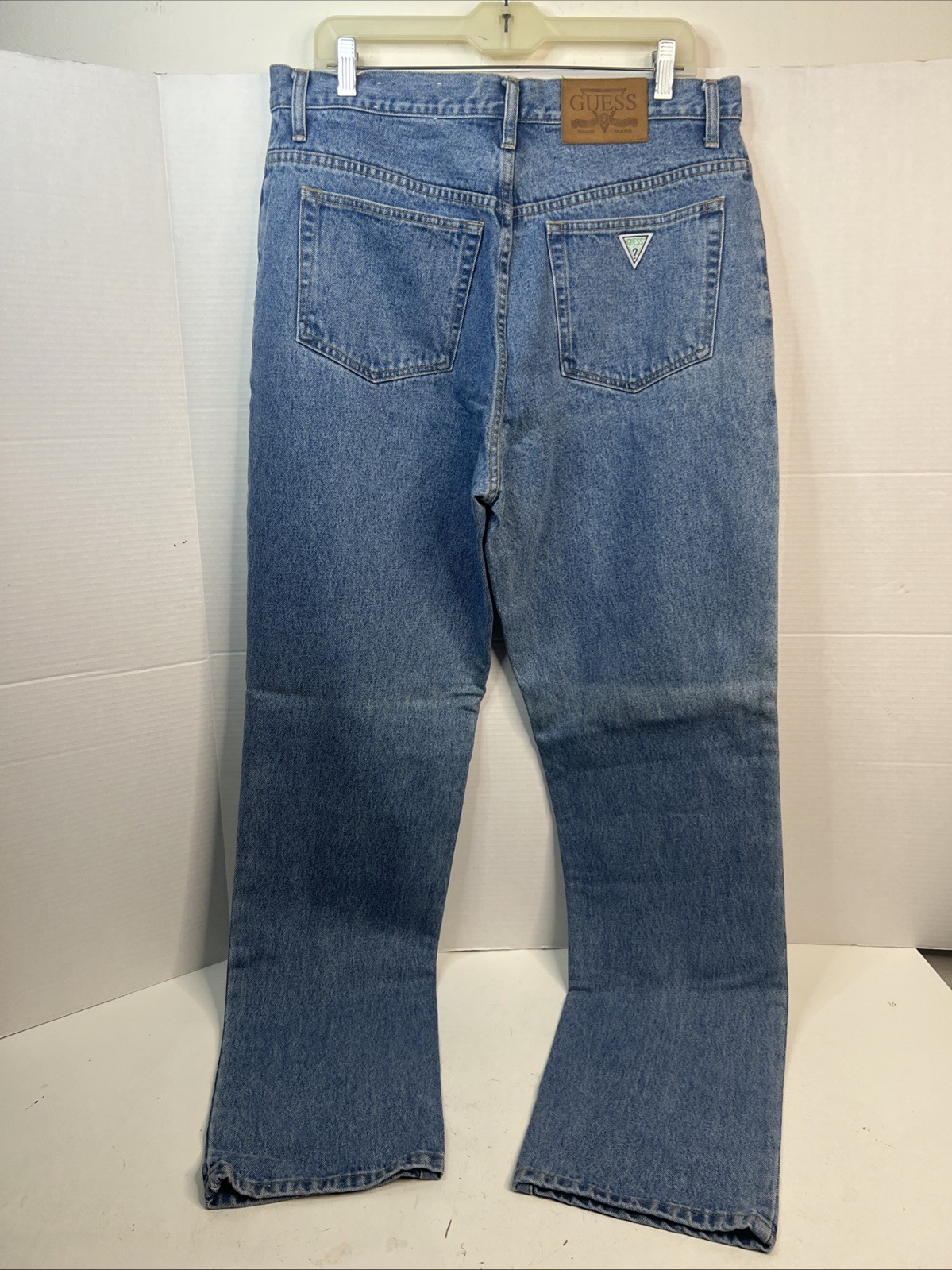GUESS Vintage 90s Medium Wash Blue Denim Jeans Straight Logo (38) 36X34