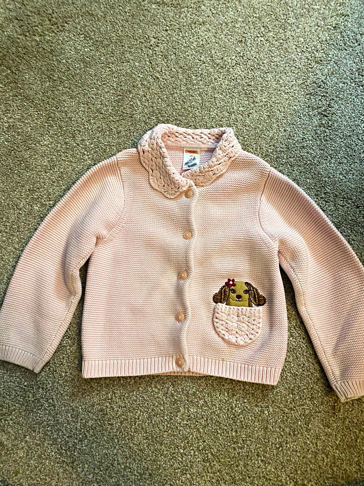 Gymboree Girls Pink Knit Cotton Cardigan Sweater Dog Pockets Button 4T Gymboree Girls Pink Knit Cotton Cardigan Sweater Dog Pockets Button 4T