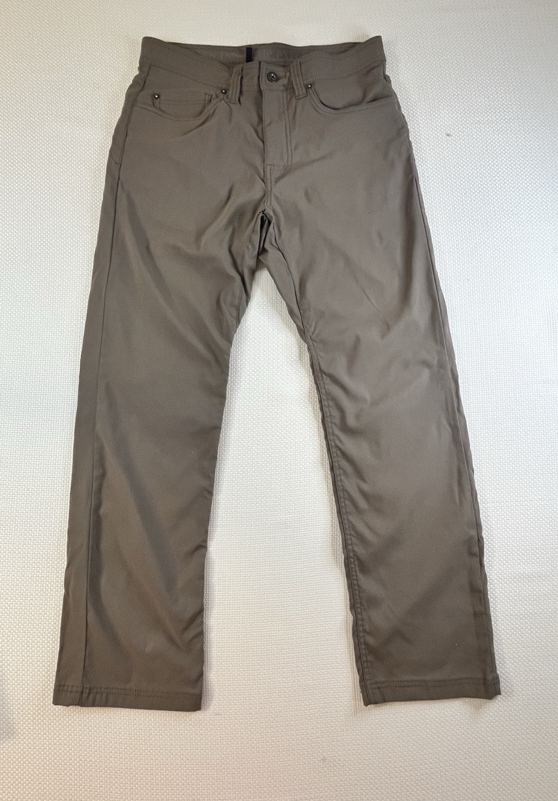 prAna Men’s Taupe Slim Fit Nylon Stretch Pants 30W Straight Leg Hiking Gorpcore