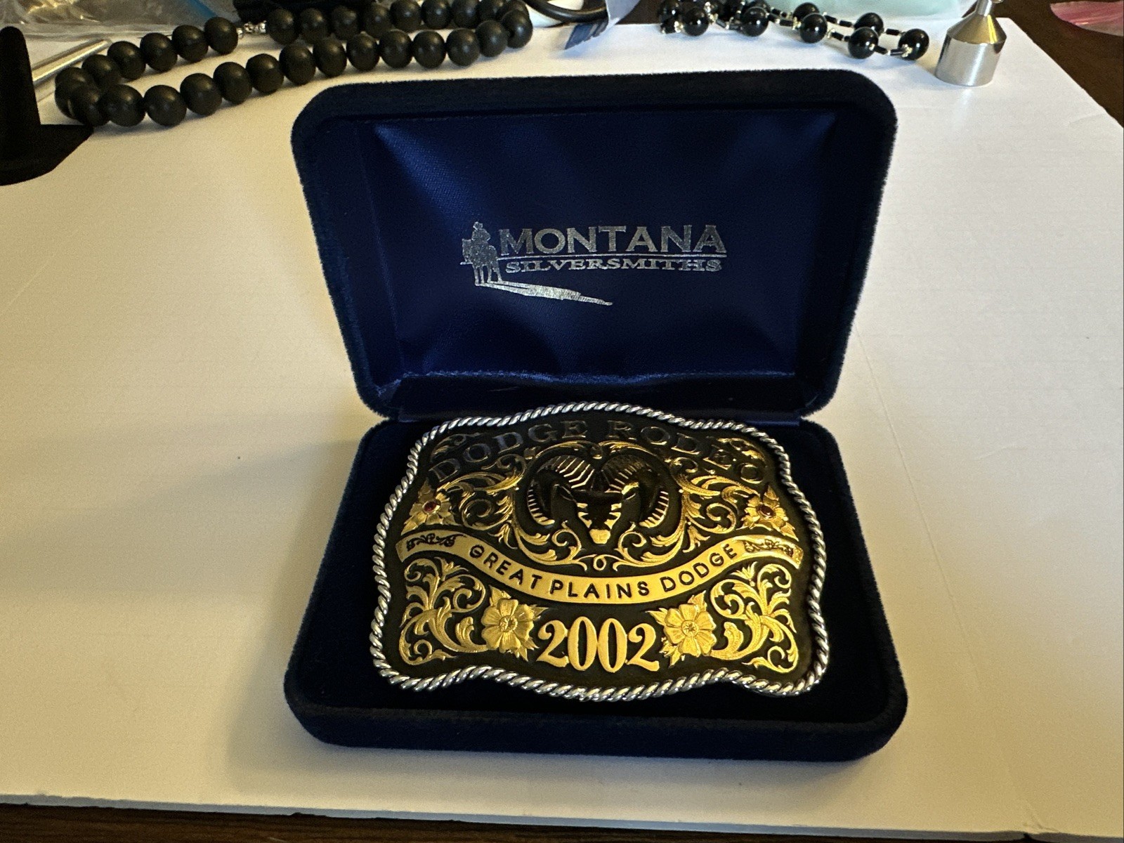 New Montana Silversmiths Dodge Rodeo Dealer 2002 Belt Buckle Ram DODGE10D USA New Montana Silversmiths Dodge Rodeo Dealer 2002 Belt Buckle Ram DODGE10D USA