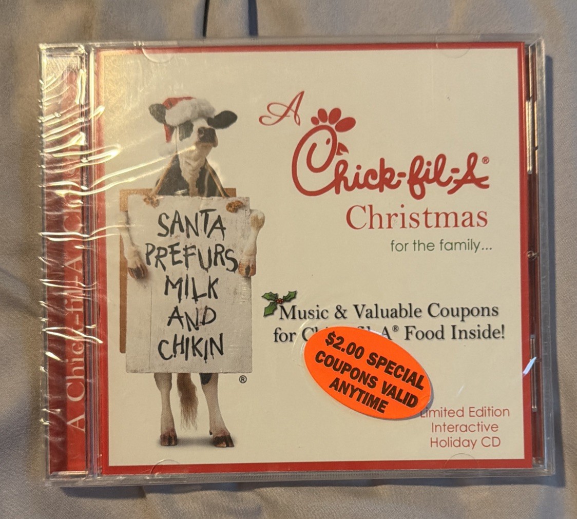 RARE Sealed Chick-fil-A Christmas Family Promo CD Coupons Limited Edition