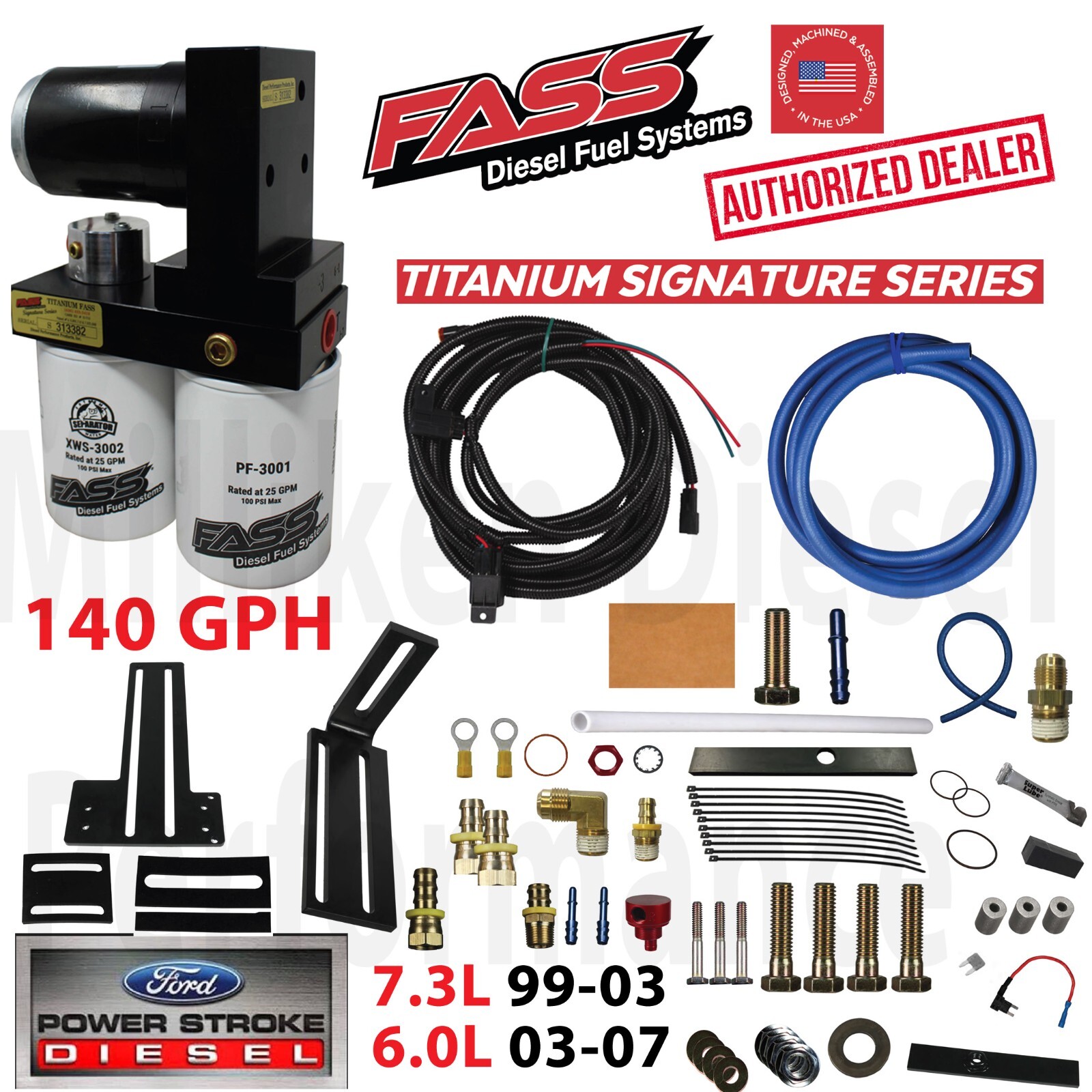 FASS Titanium 140GPH Fuel Lift Pump System 99-07 Powerstroke Diesel Ford 7.3 6.0