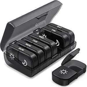 AUVON Weekly Pill Organizer 2 Times a Day, One-Side Large Opening, Easy?Use AUVON Weekly Pill Organizer 2 Times a Day, One-Side Large Opening, Easy?Use