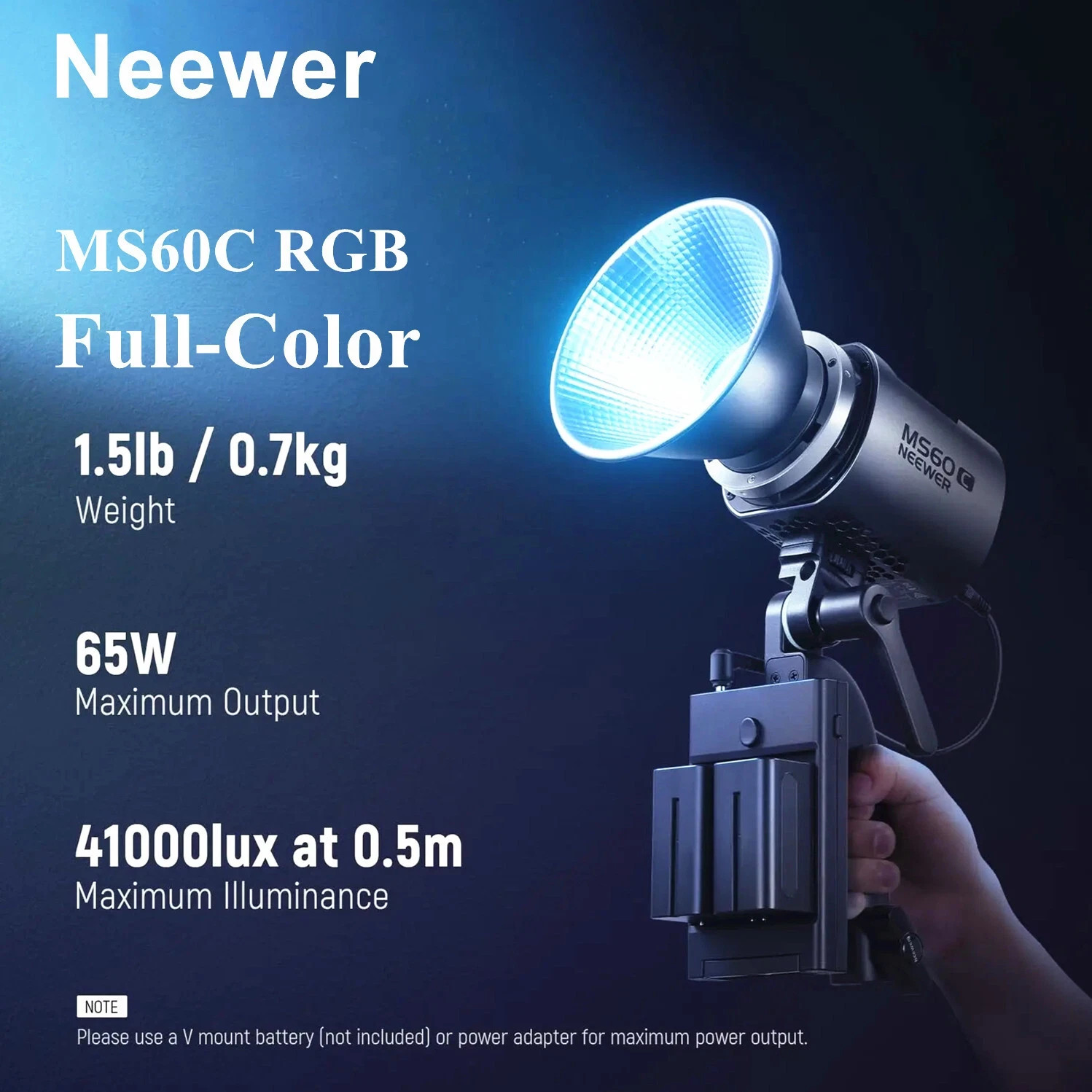 NEEWER MS60C RGB Full Color Outdoor Led Video COB Light 2700K-6500K APP Control NEEWER MS60C RGB Full Color Outdoor Led Video COB Light 2700K-6500K APP Control